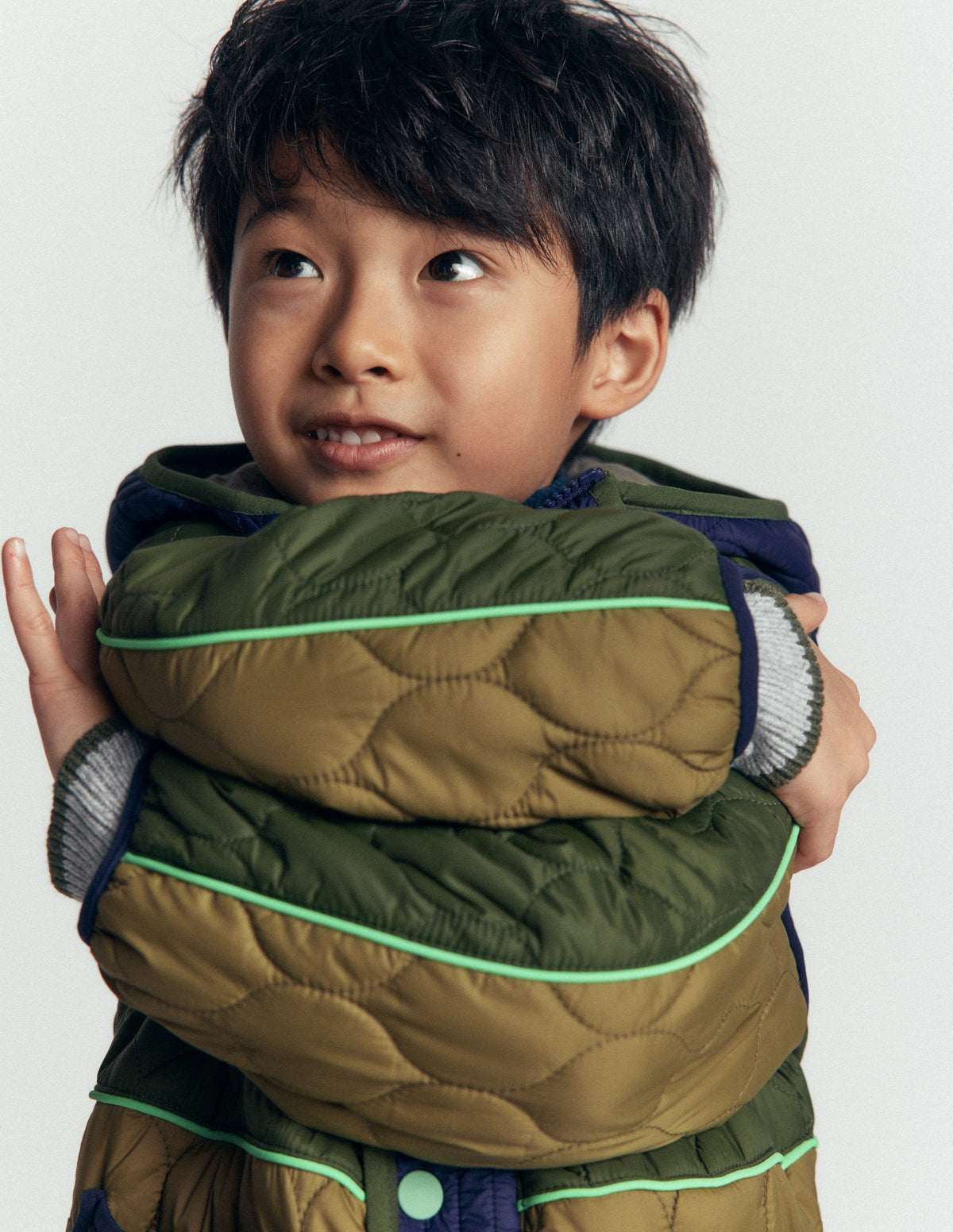 Steppmantel-Khaki, Blockfarben - Image 4