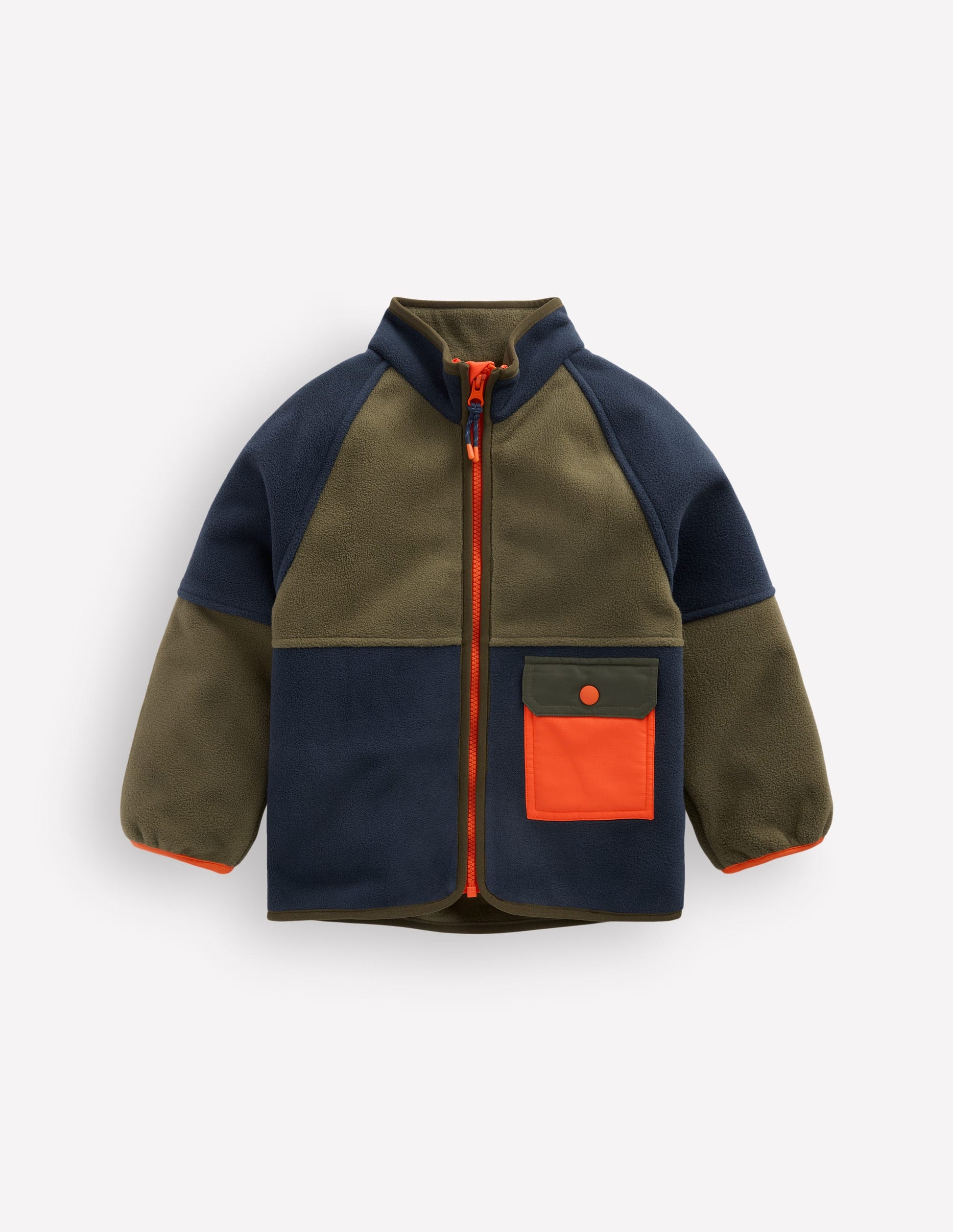 Kuschelige, winddichte Fleecejacke-Khaki-3