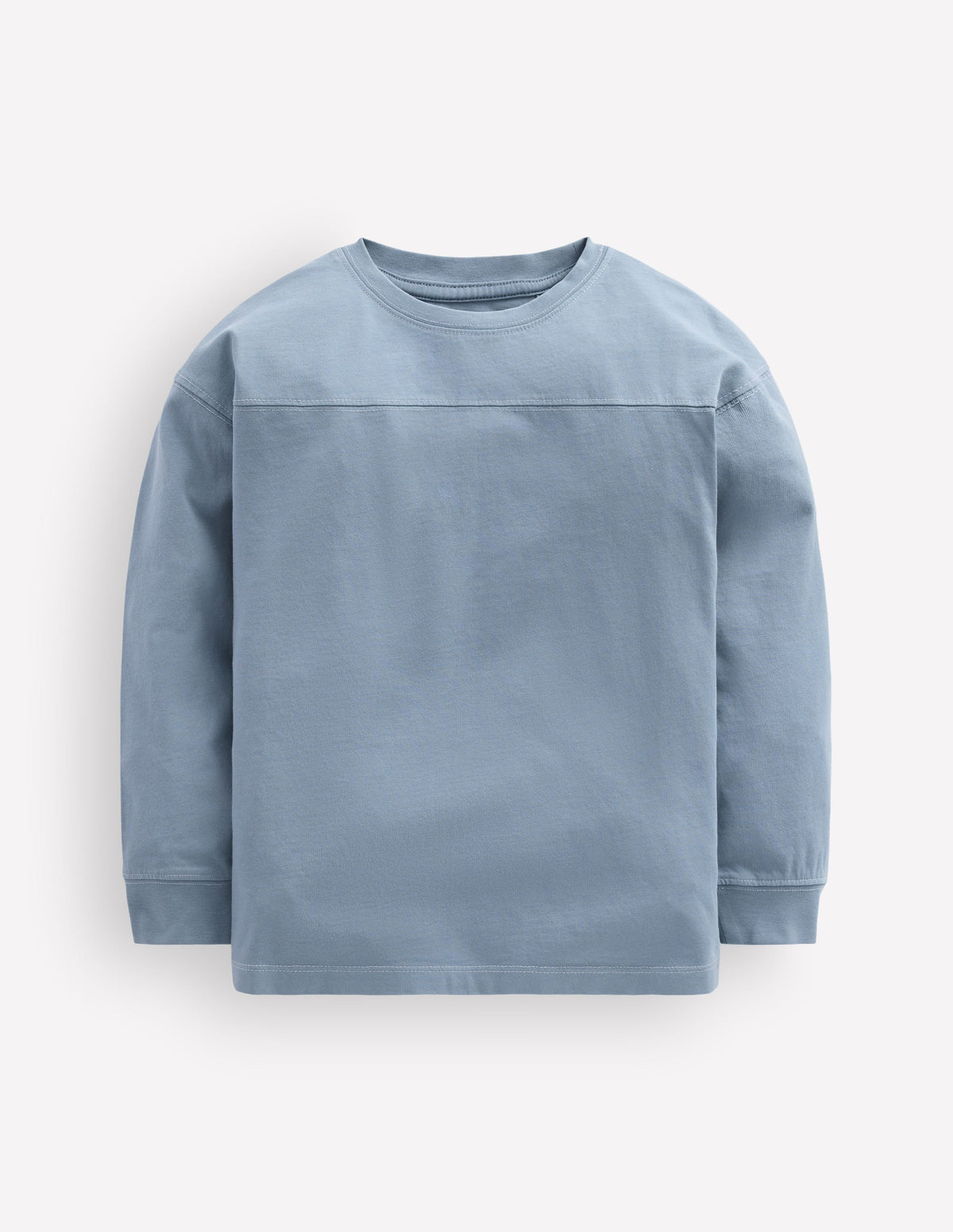 Relaxed Seam Detail T-shirt-French Blue-1