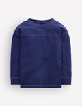 T-shirt décontracté à surpiqûres-Bleu tribord