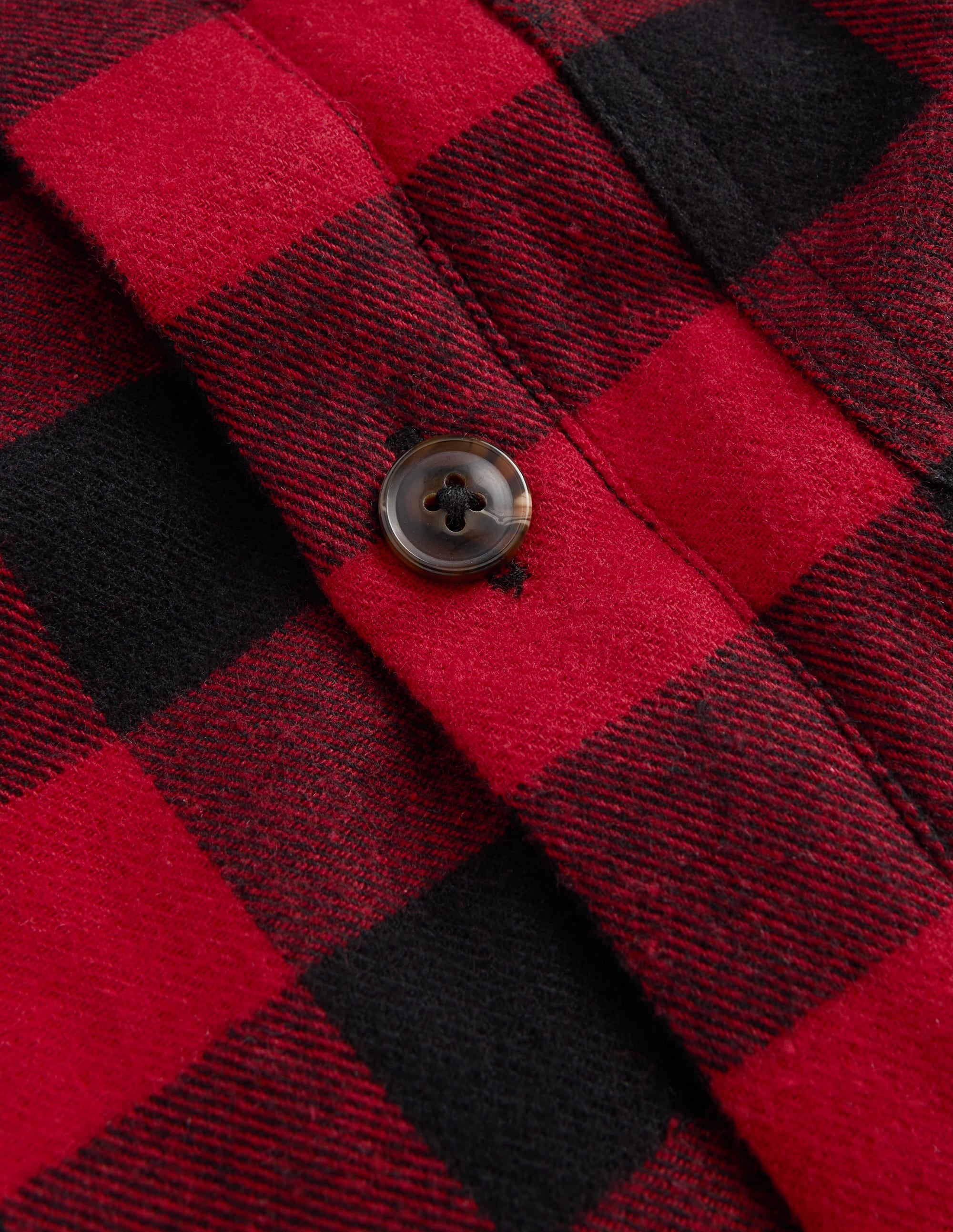 Borg Lined Hooded Shirt-Red/Blue Gingham - Image 3
