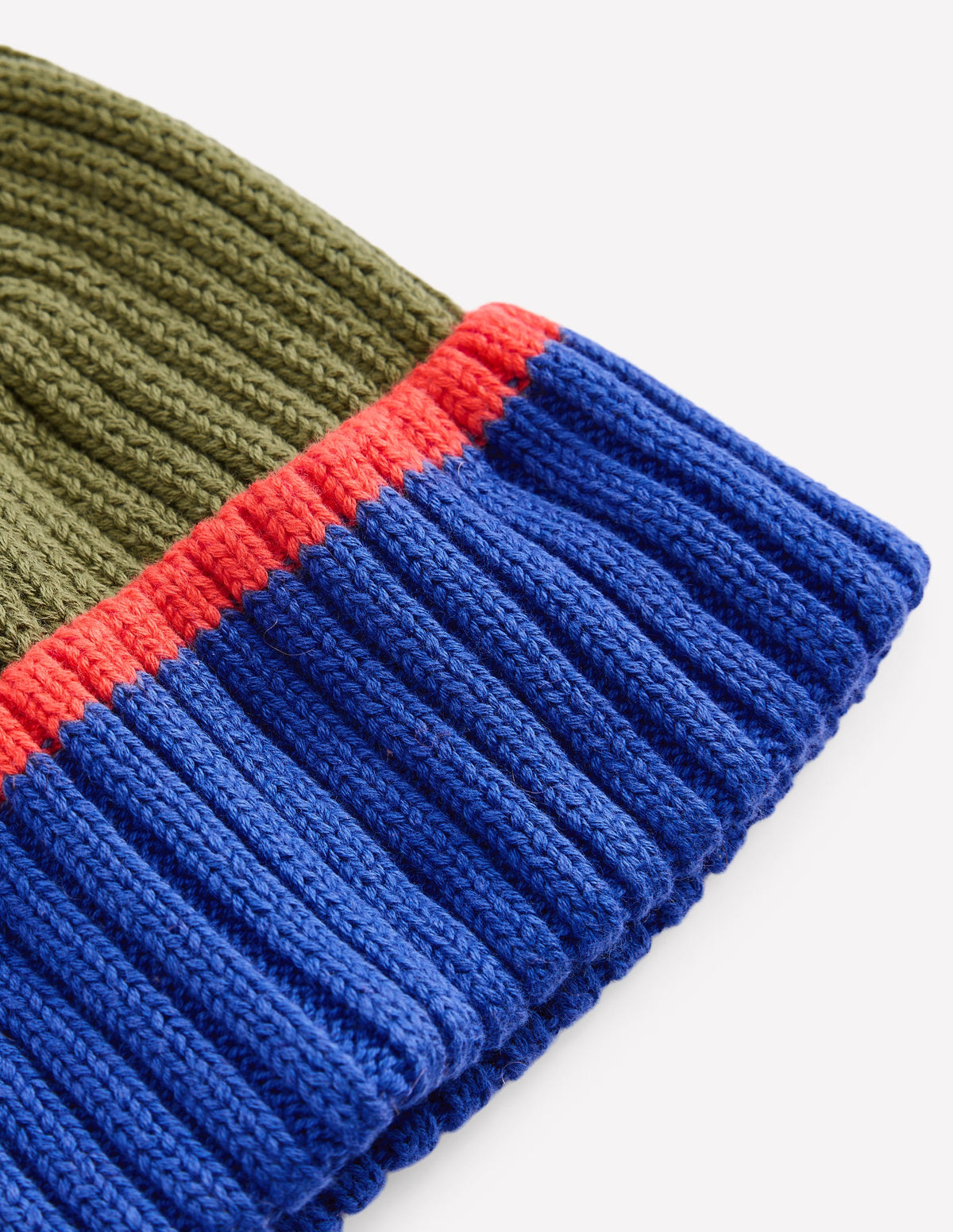 Bonnet côtelé en coton garçon-Colourblock olive-2