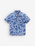 Chemise en coton et lin-Motif xylographique jungle