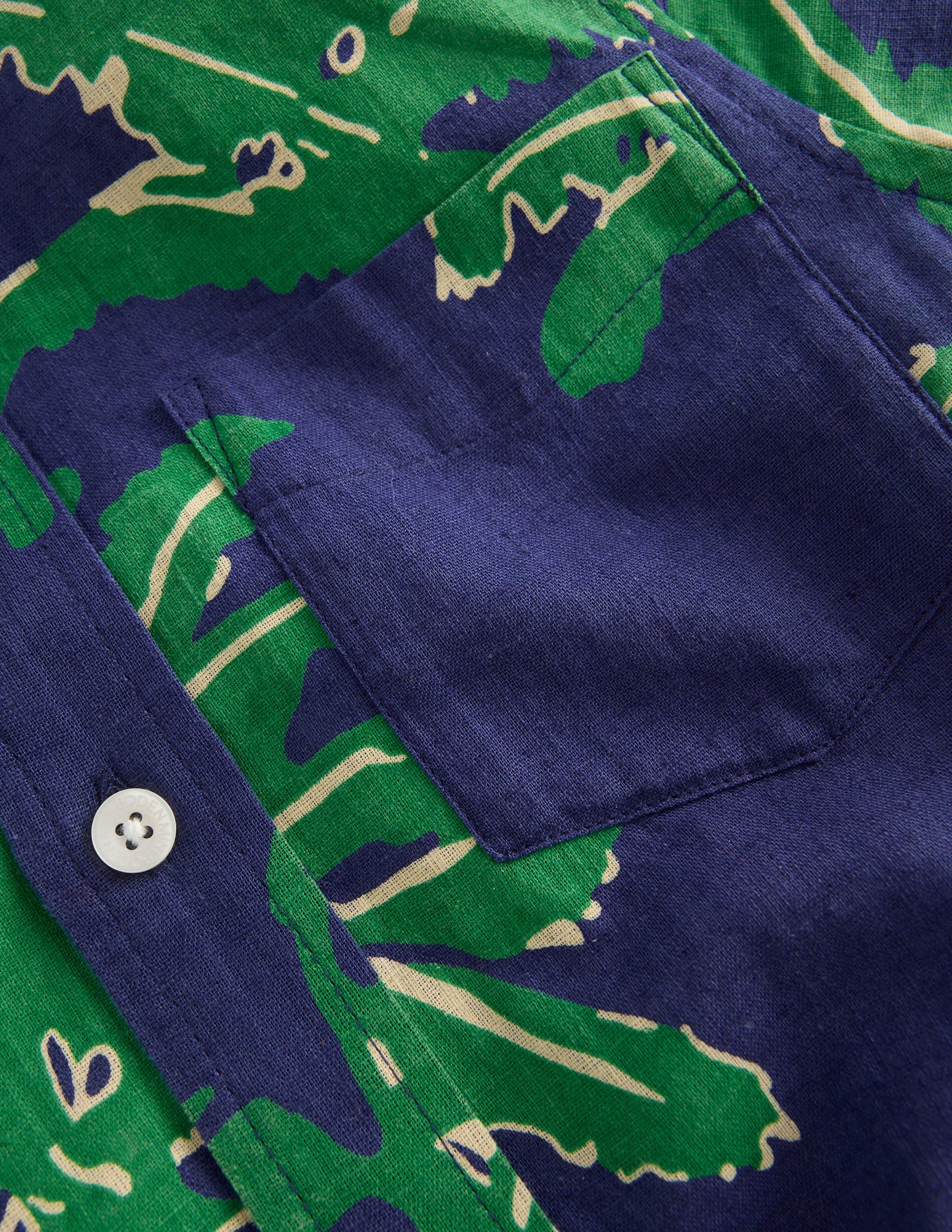 Chemise en coton et lin-Palmiers verts-3