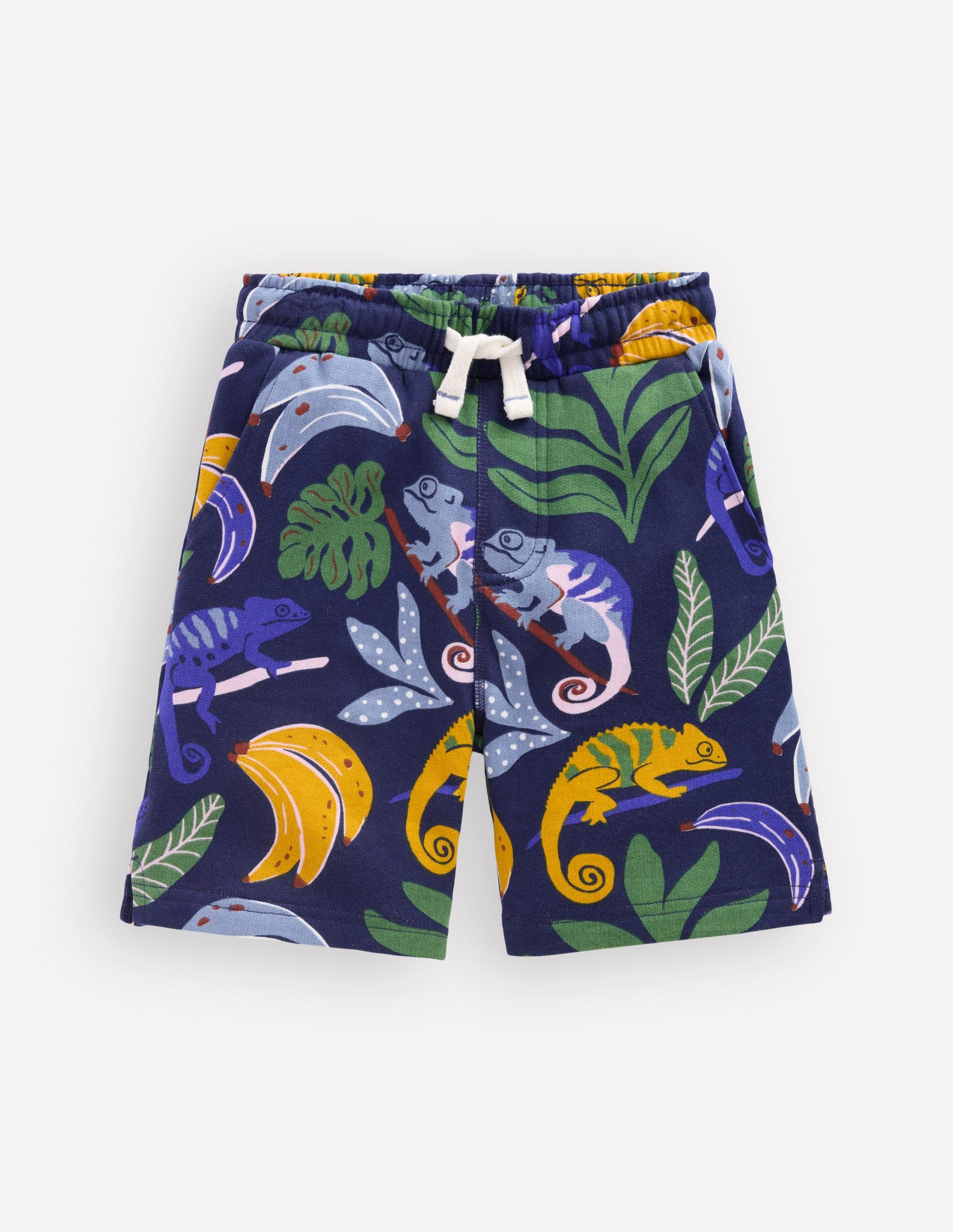Bedruckte Shorts-Marineblau Chamäleon-1
