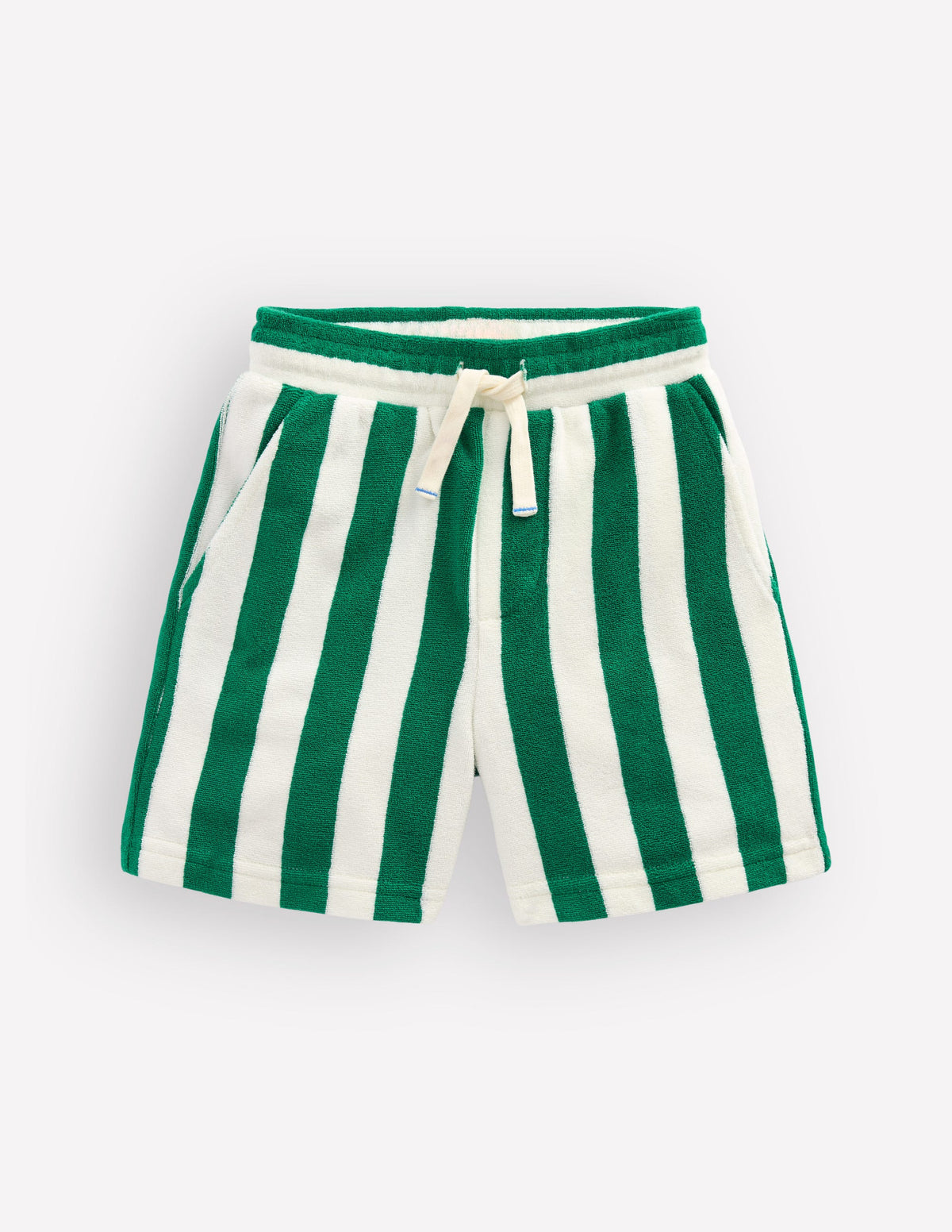 Frottee-Shorts-Grün und Naturweiß Streifen - Image 3