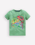 T-shirt graphique à manches courtes-Caméléon vert csarite