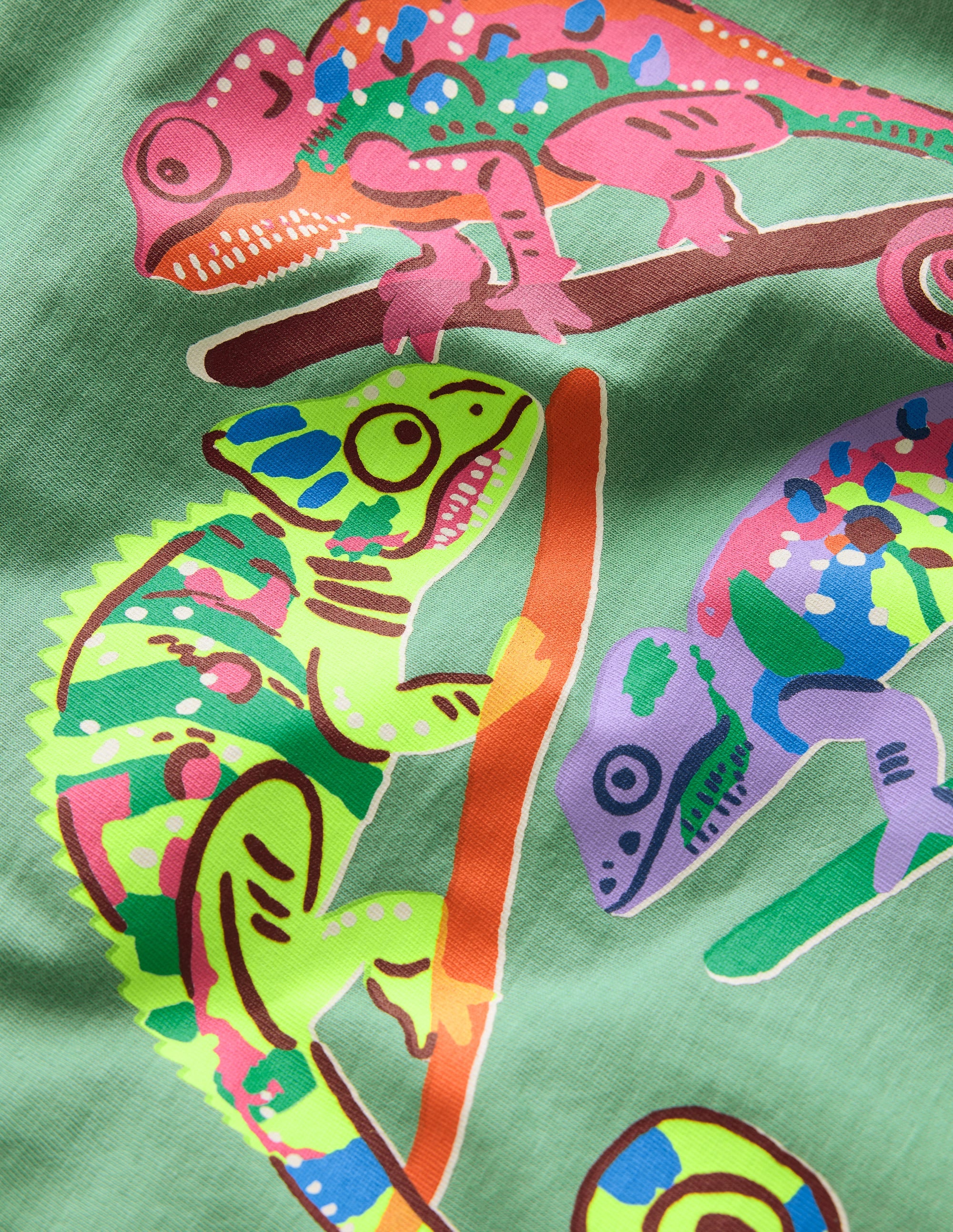 T-shirt graphique à manches courtes-Caméléon vert csarite - Image 3
