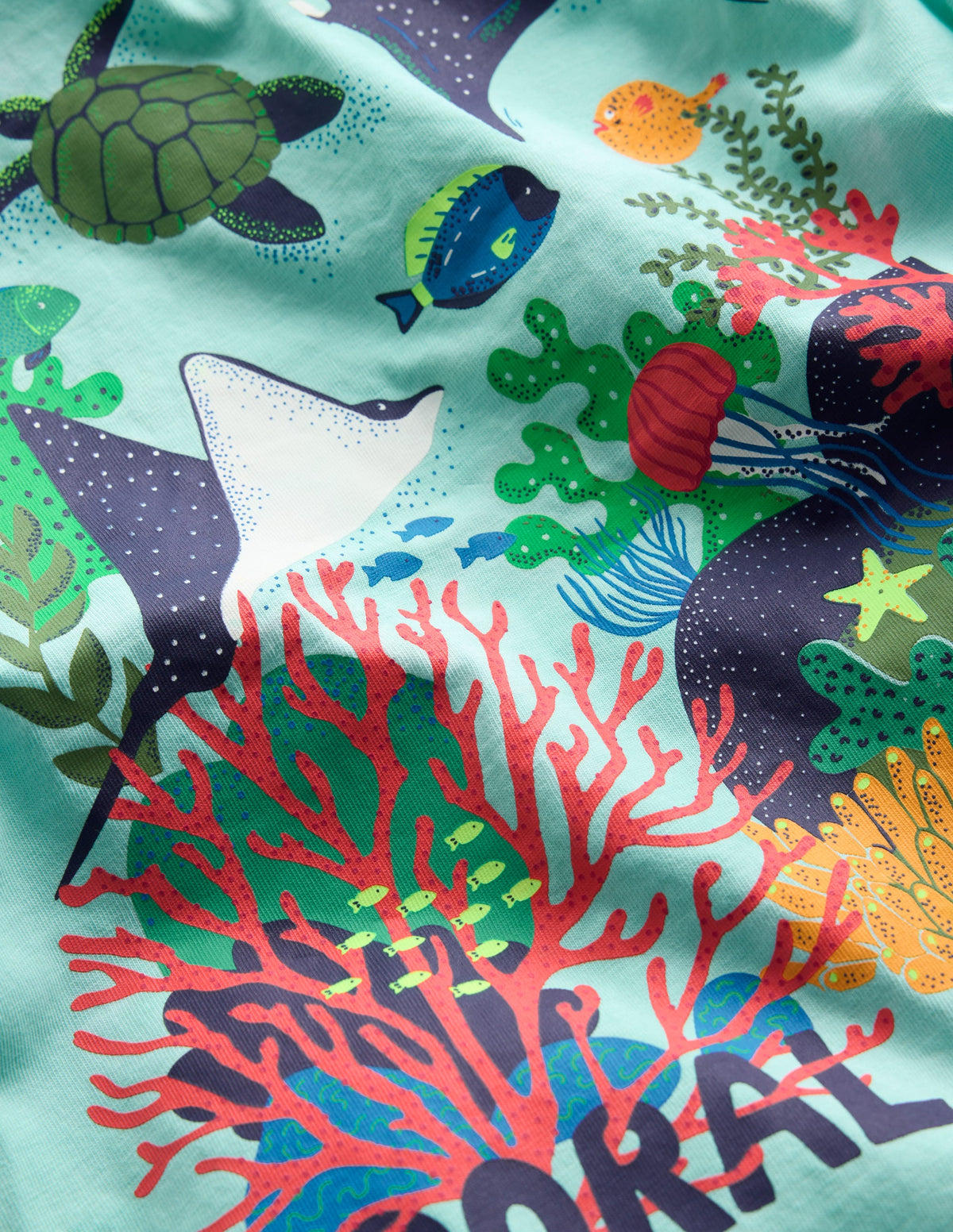 Front & Back Printed T-shirt-Tie Dye Coral Reef - Image 5