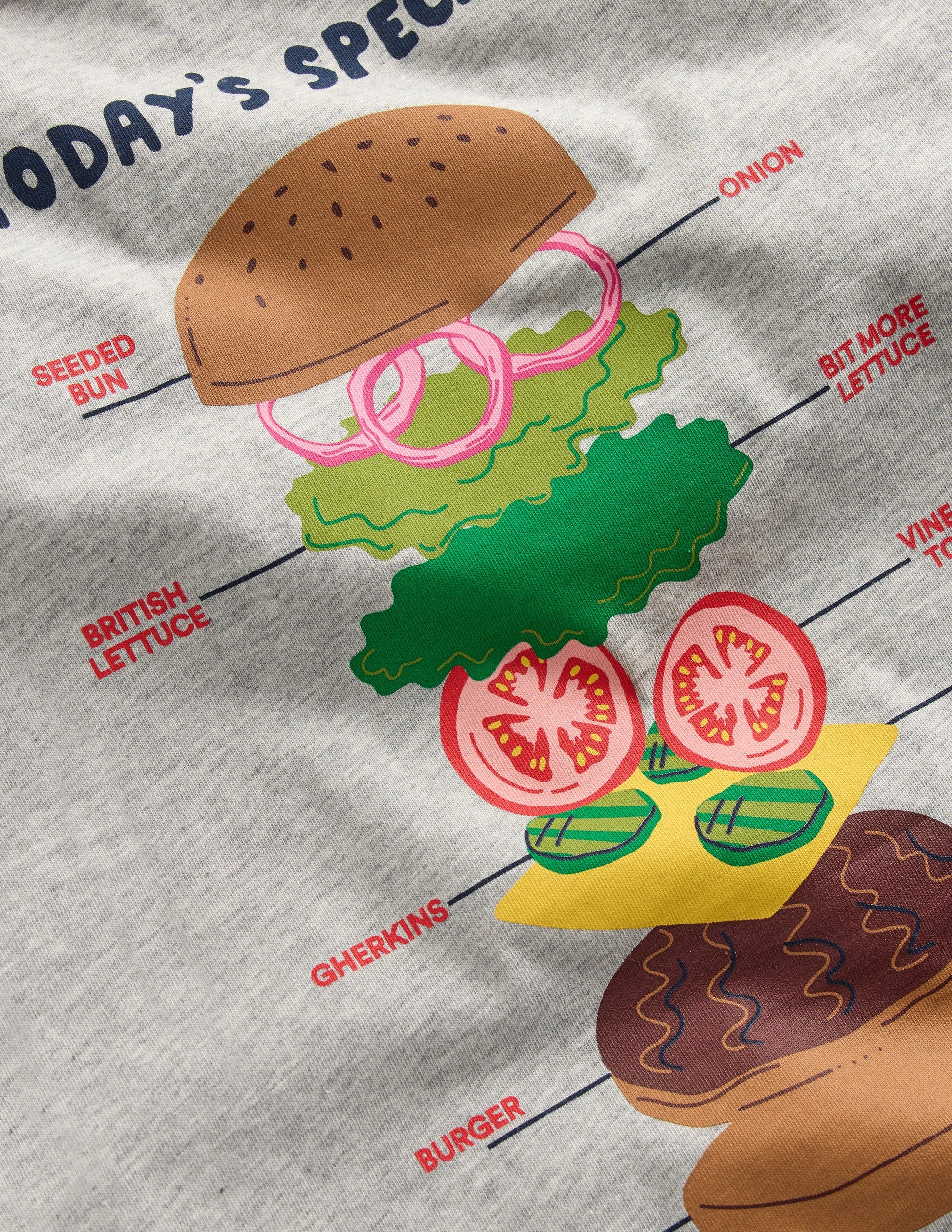 T-shirt à imprimé recto verso-Hamburger gris chiné-5