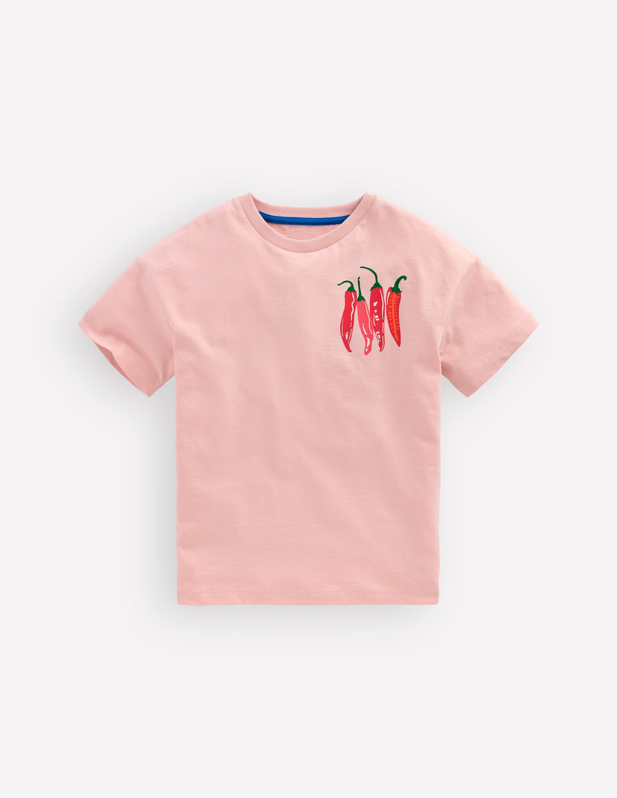 T-Shirt mit Druck auf Vorder- und Rückseite-Vintage-Rosa Chilischoten-1