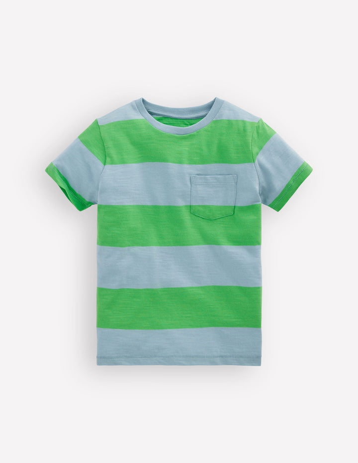 T-shirt manches courtes pour tous les jours-Vert perruche/bleu vintage