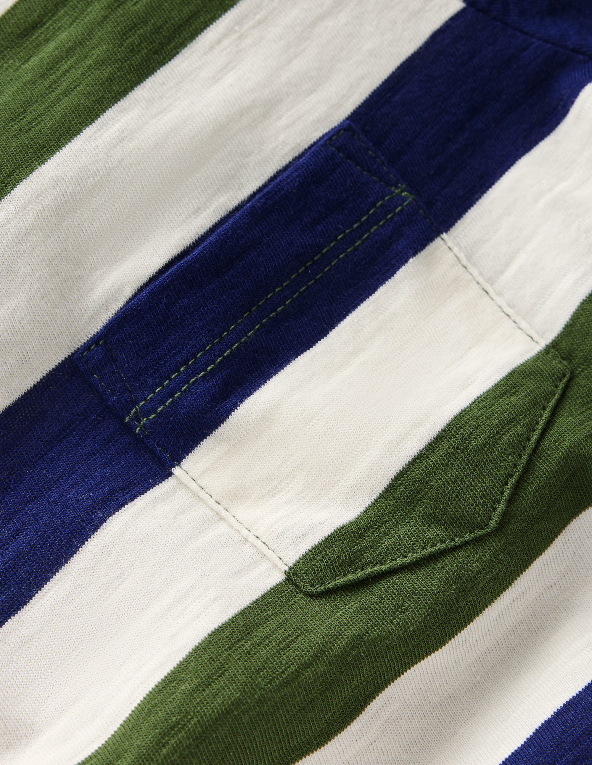 Everyday Short Sleeve T-Shirt-Green and Blue Stripe - Image 3