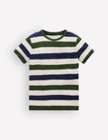 Everyday Short Sleeve T-Shirt-Green and Blue Stripe
