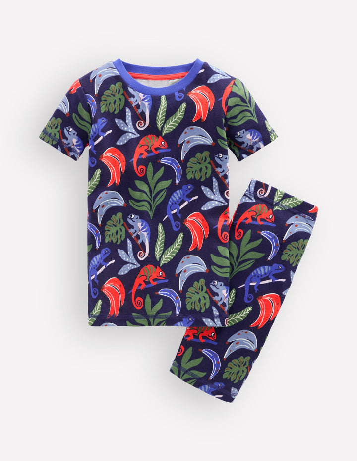 Pyjama court douillet phosphorescent-Caméléon