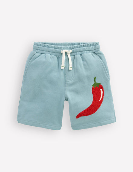 Lustige Sweatshorts-Meeresdunst Blau Chilischoten