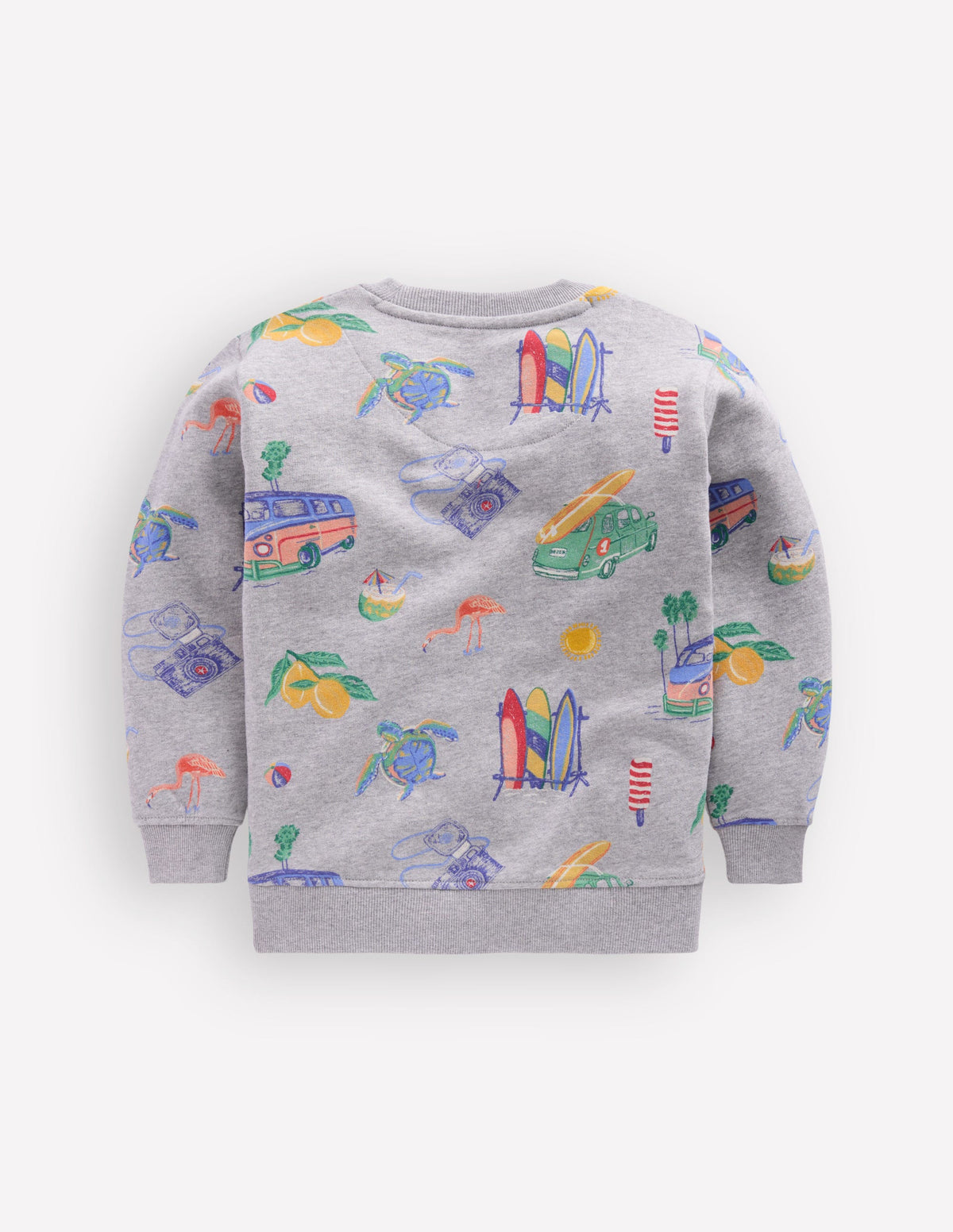 Sweat imprimé pour tous les jours-Motif Sketchy Holiday gris chiné-2