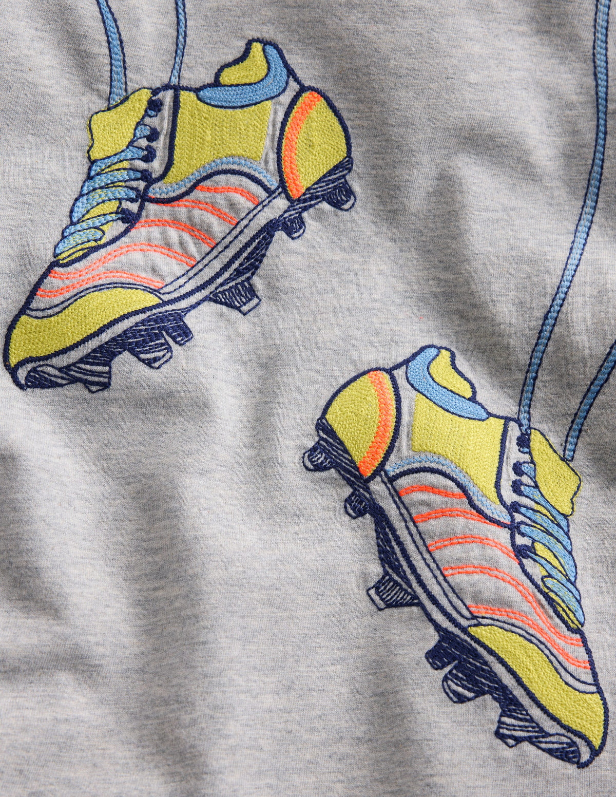 T-Shirt mit Linienstich-Grau meliert Fußballschuhe-5