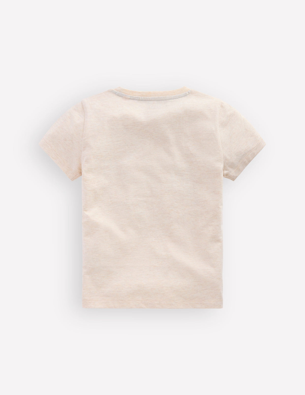 T-Shirt mit Linienstich-Haferbeige Meliert Urlaub - Image 4