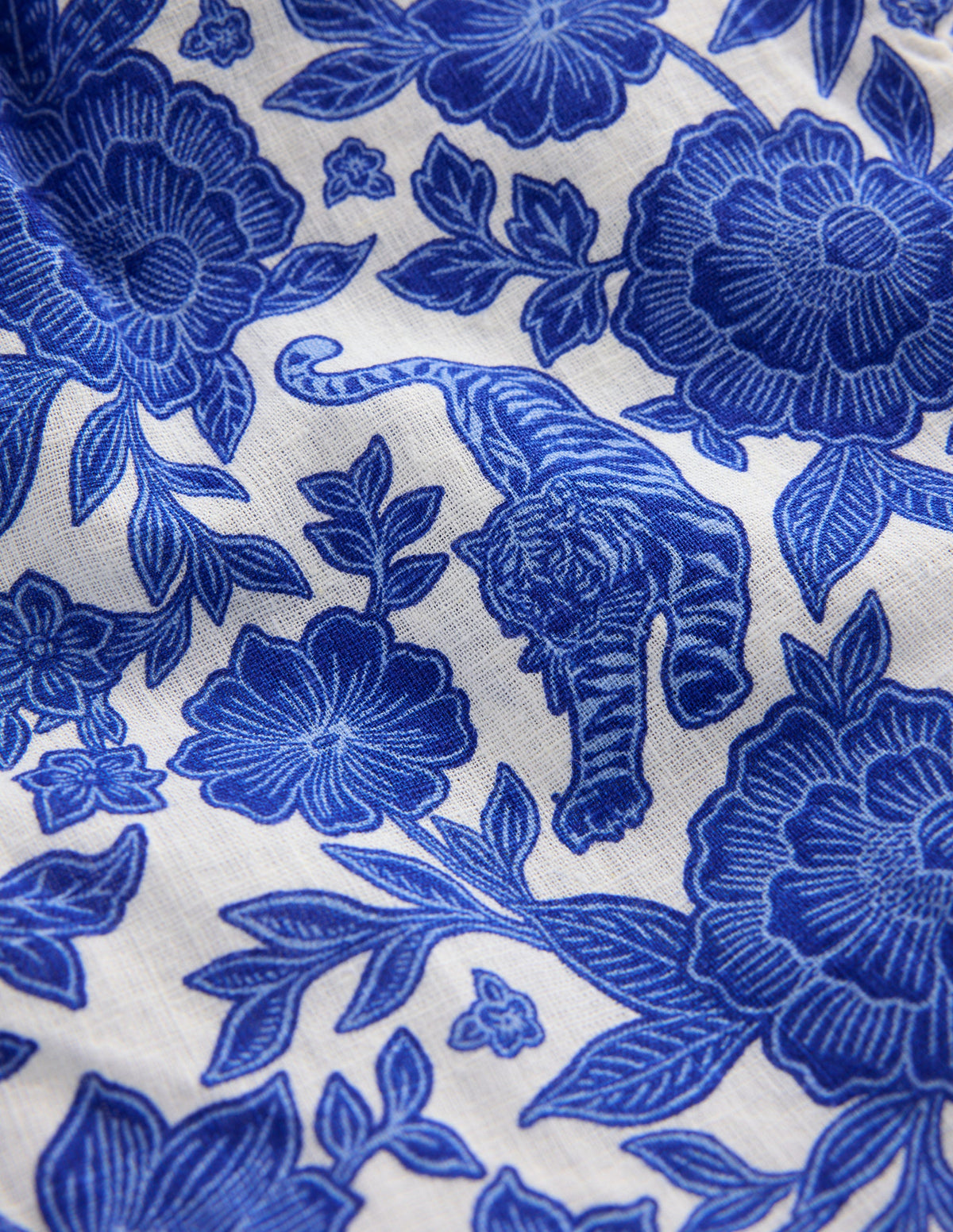 Cotton Linen Shorts-Jungle Woodblock - Image 3