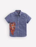 Chemise à super surpiqûres-Tigre indigo vintage