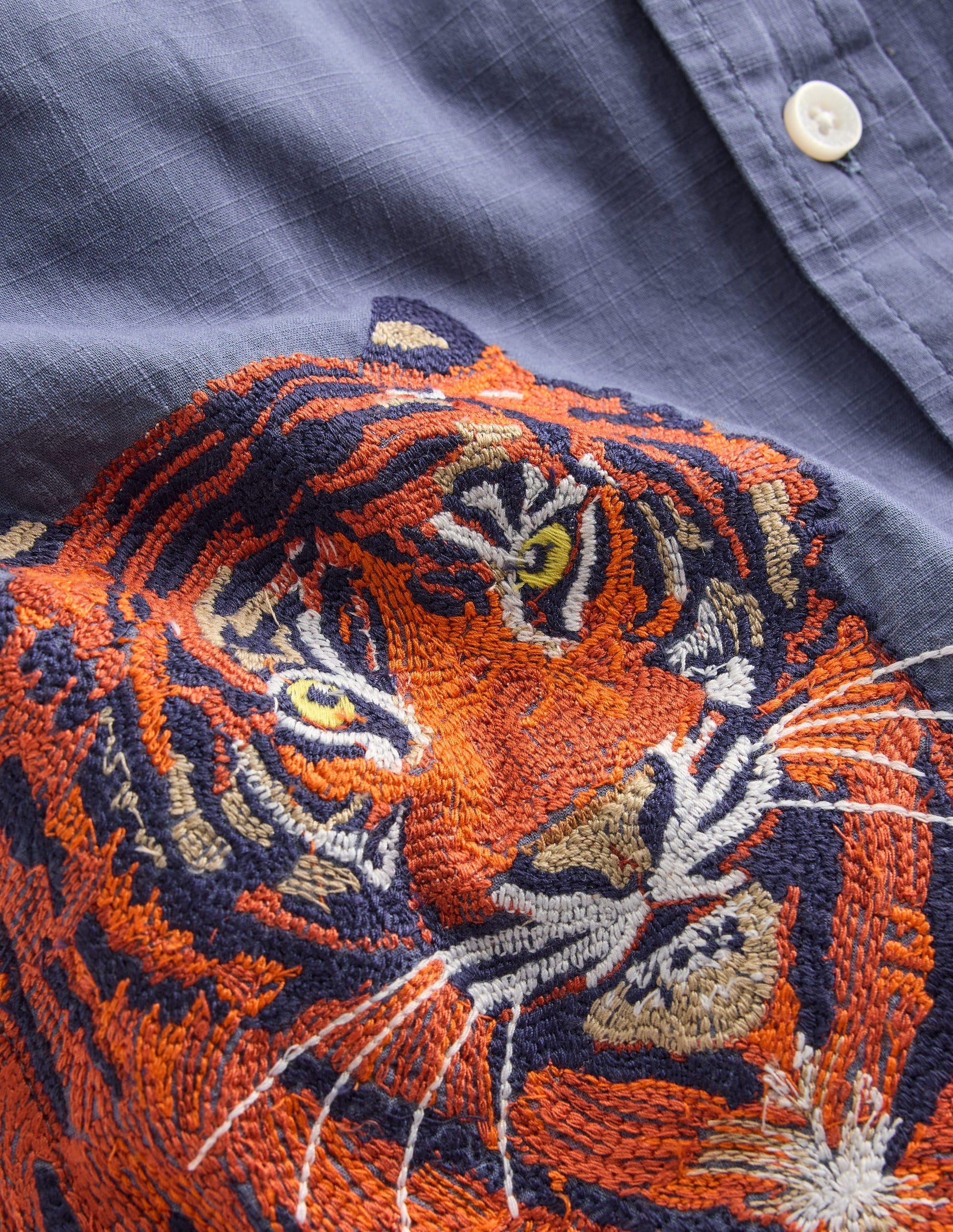 Chemise à super surpiqûres-Tigre indigo vintage-3