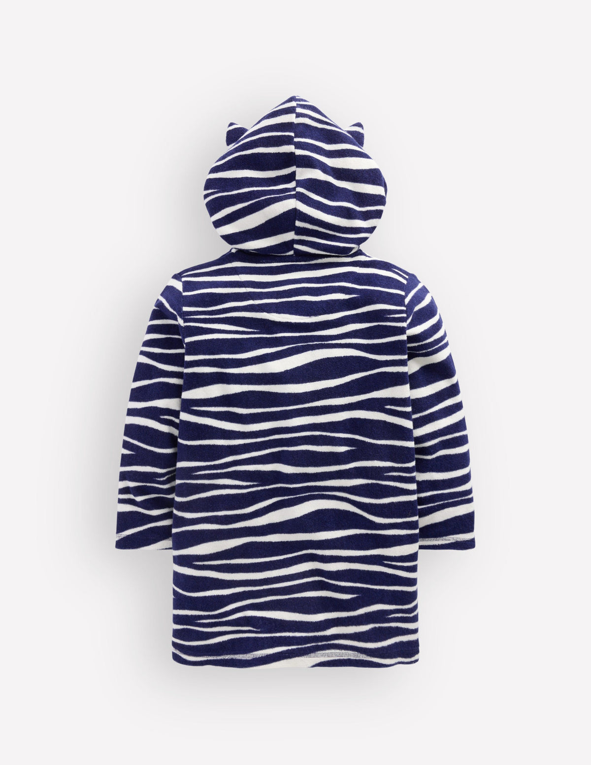 Origineller Frottee-Badeponcho mit Reißverschluss-Zebramuster - Image 4