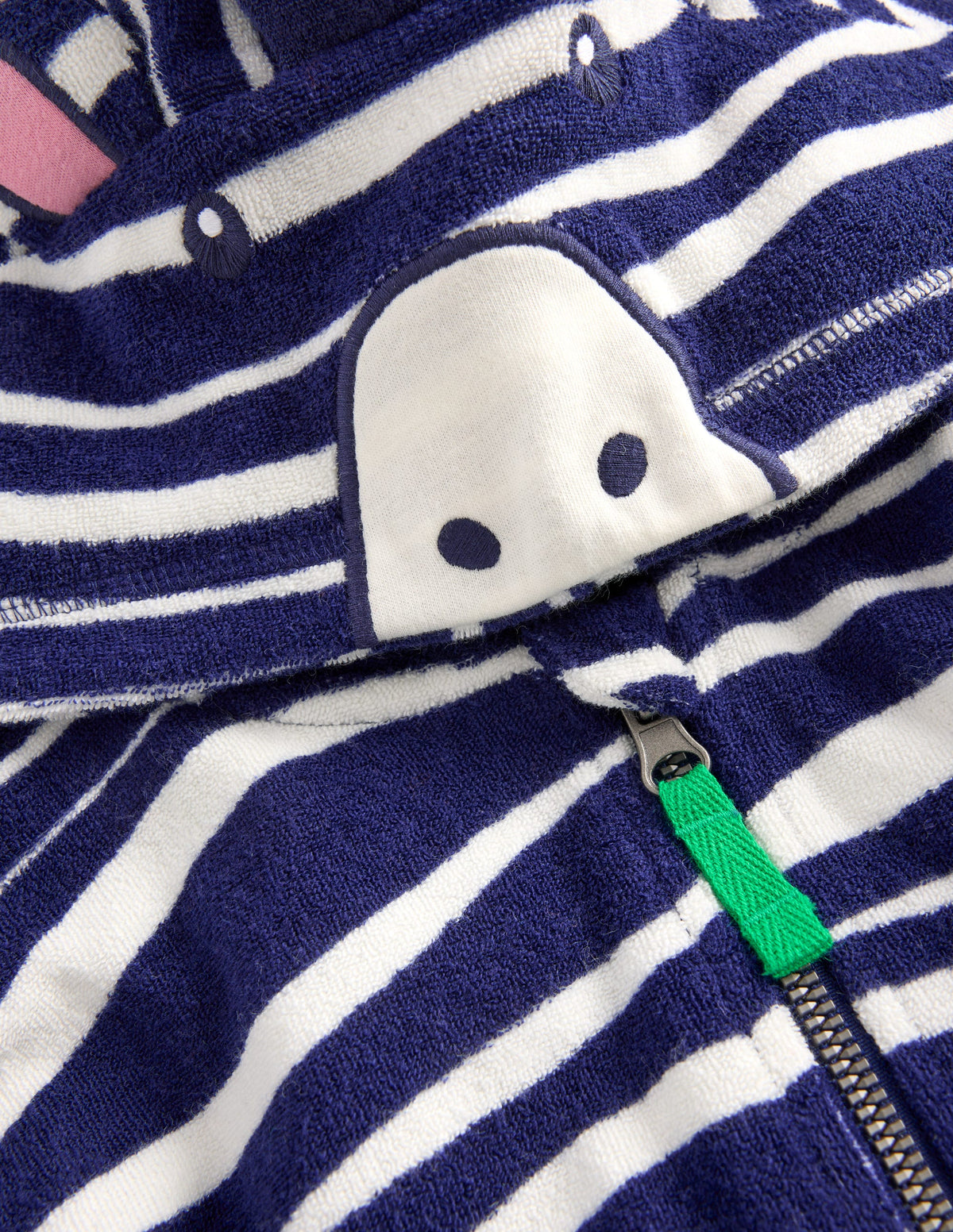 Origineller Frottee-Badeponcho mit Reißverschluss-Zebramuster-5