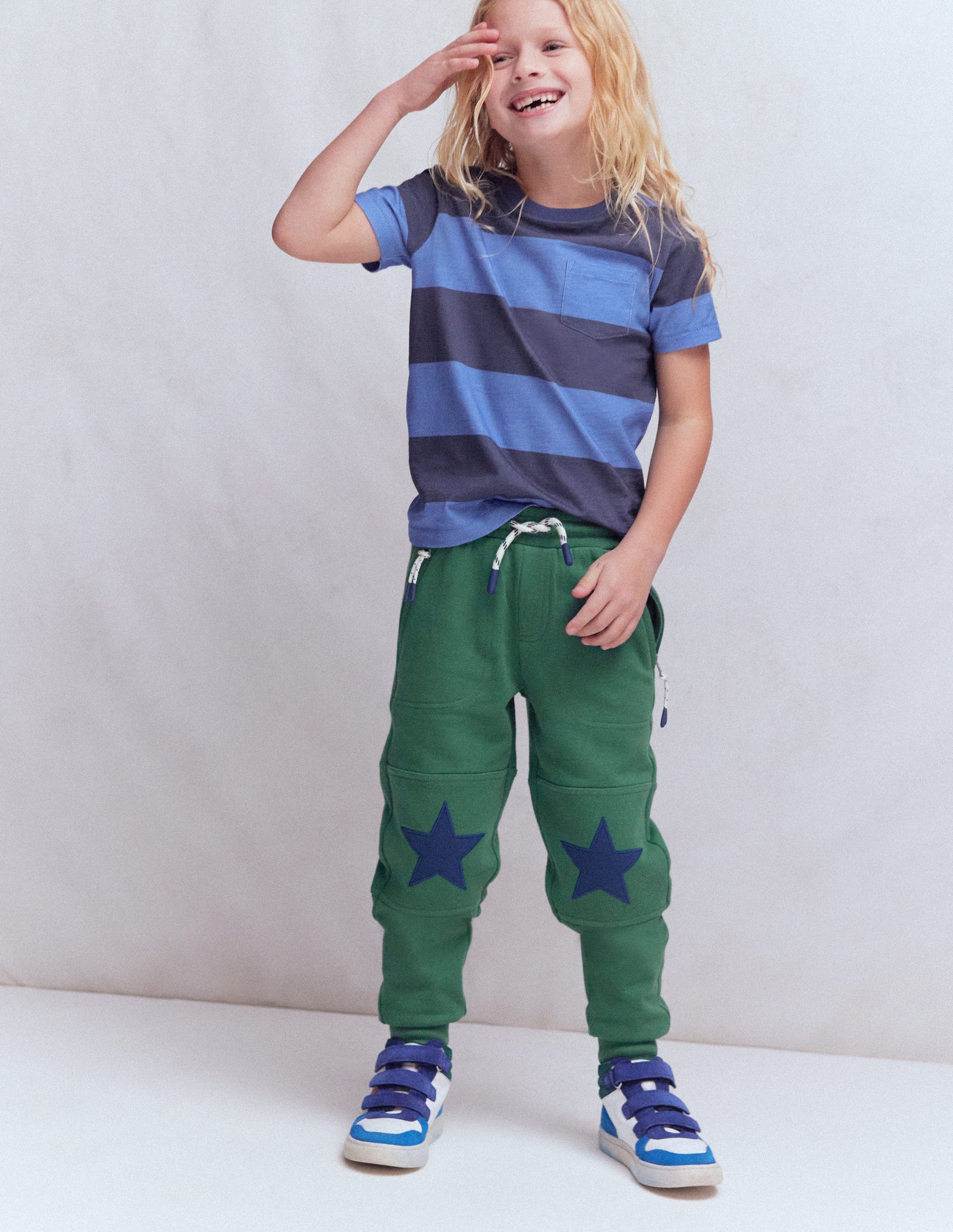 Warrior Knee Joggers-Blue Spruce Star Knee-1