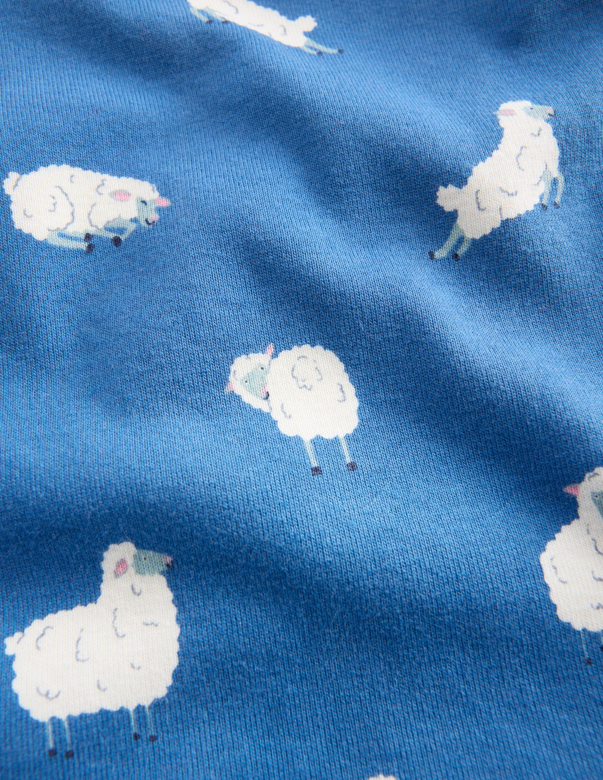 Eng anliegender, langer Schlafanzug-Blauhäher Schaf-3