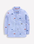 Besticktes Hemd-Oxfordblau Traktoren