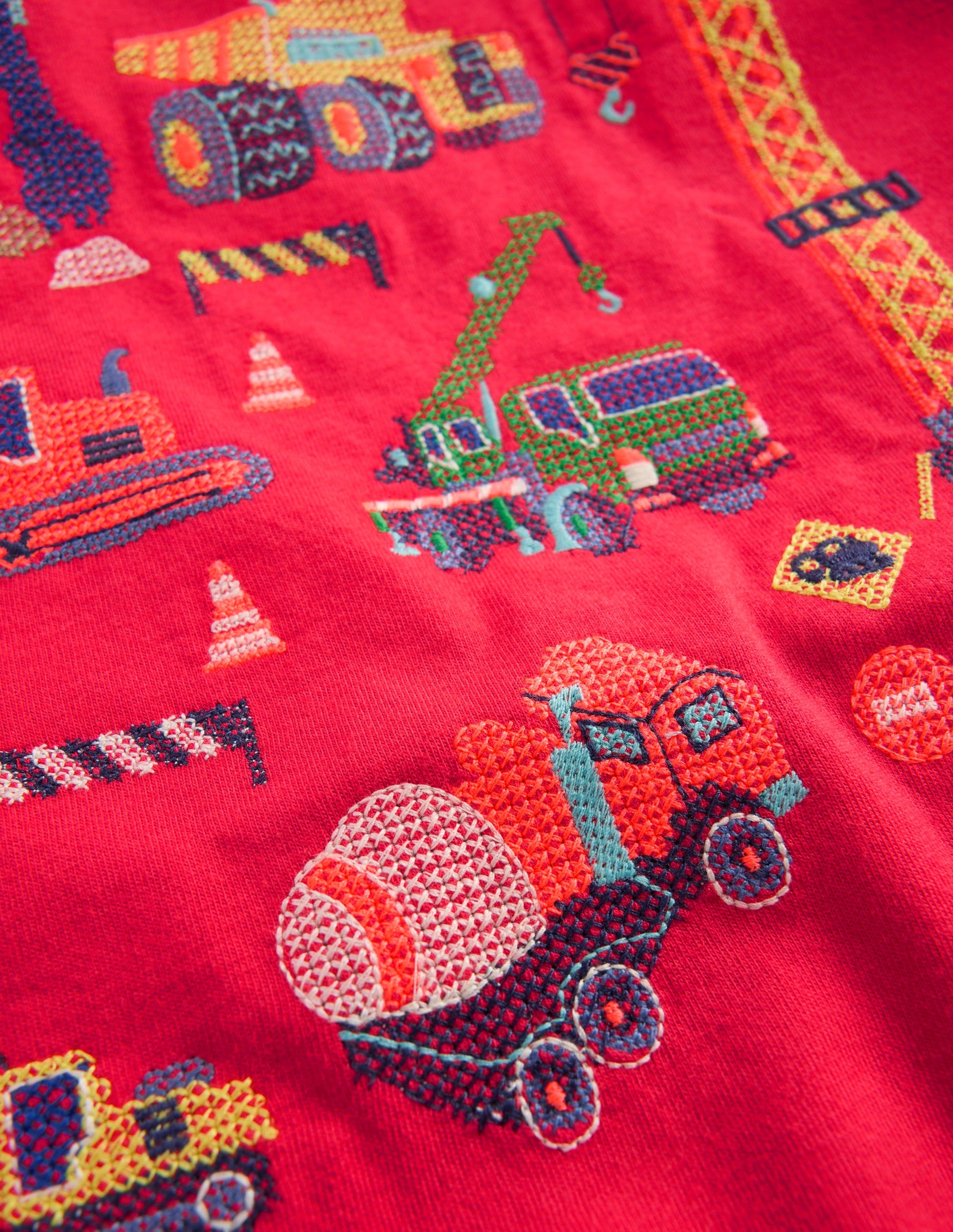 T-Shirt mit Superstitch-Design-Terrakotta Traktoren-3