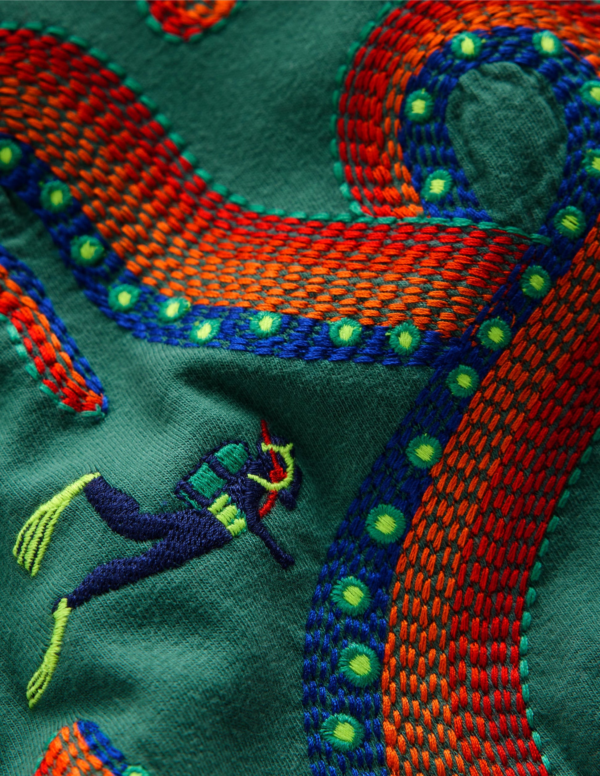 T-Shirt mit Superstitch-Design-Fichtengrün Oktopus-3