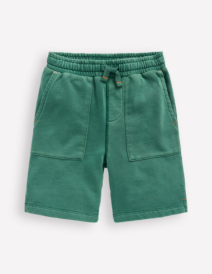 Stückgefärbte Sweatshorts-Eintagsfliege Grün