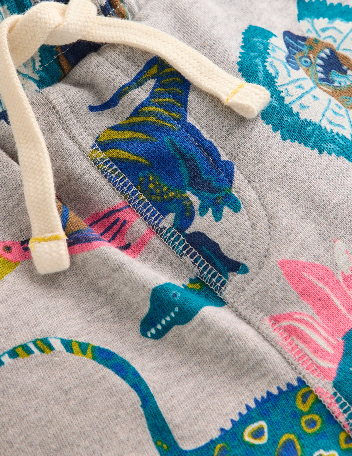 Bedruckte Shorts-Grau Dinosaurier - Image 3