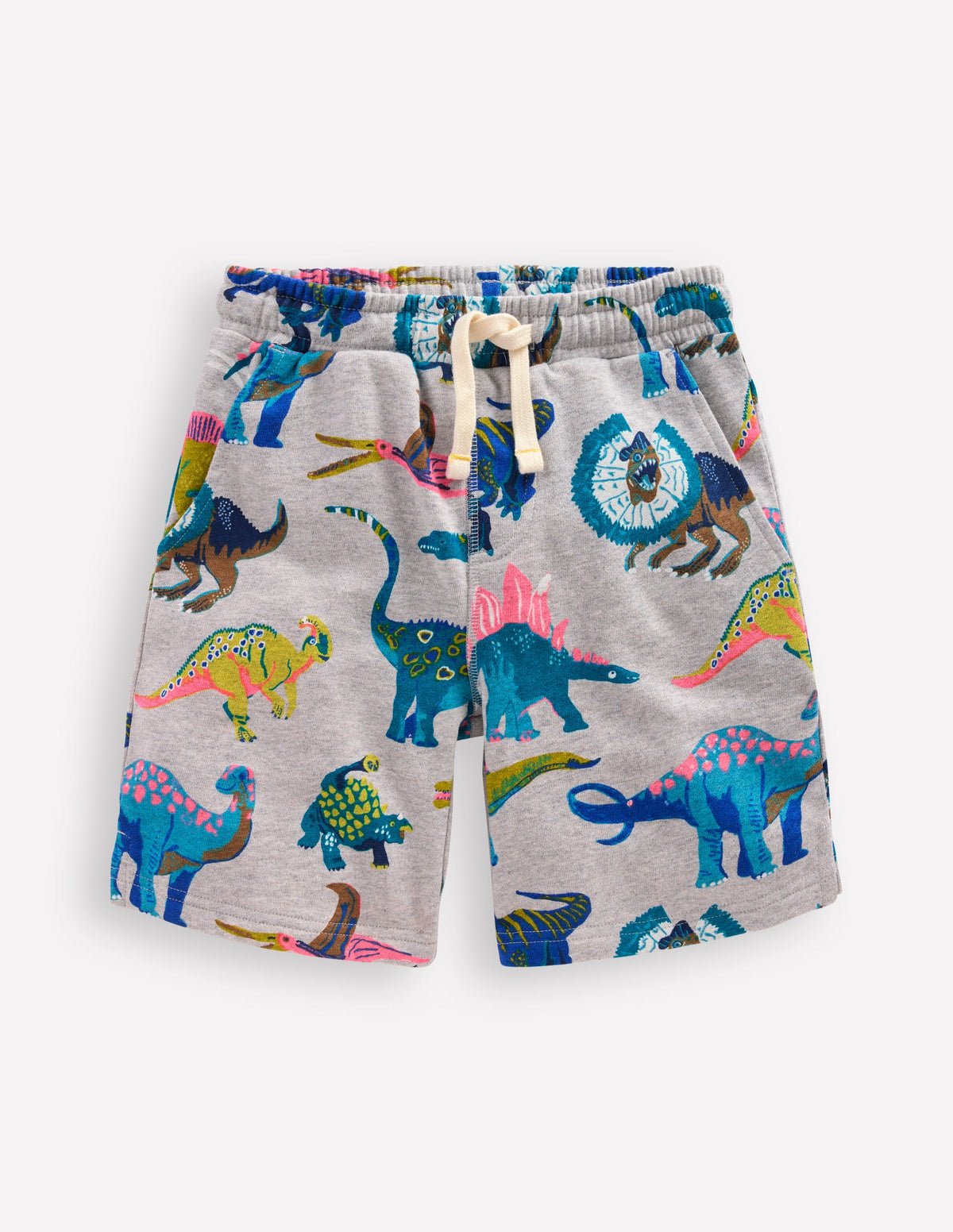 Bedruckte Shorts-Grau Dinosaurier-1