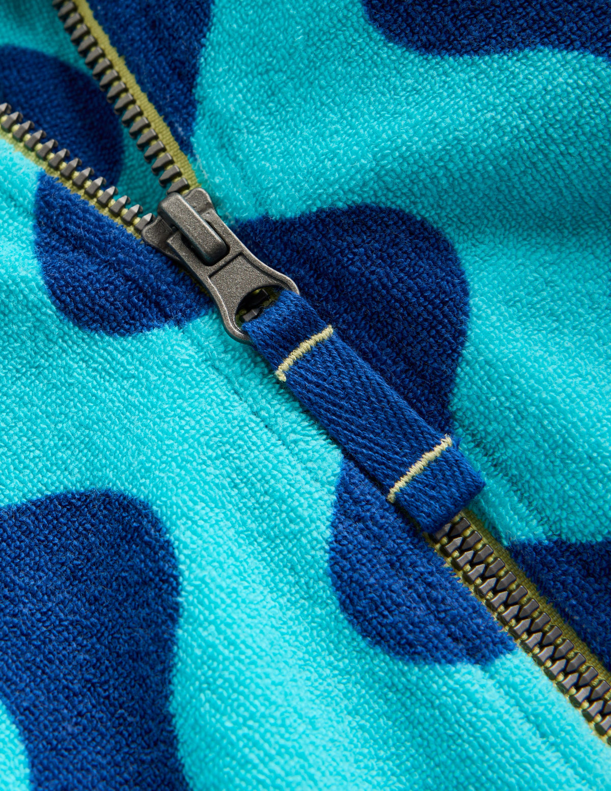 Frottee-Badeponcho mit Reißverschluss-Blau Wellen - Image 3