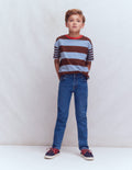 Schmal geschnittene Adventure-Flex-Jeans-Mittlere Mischung Denim