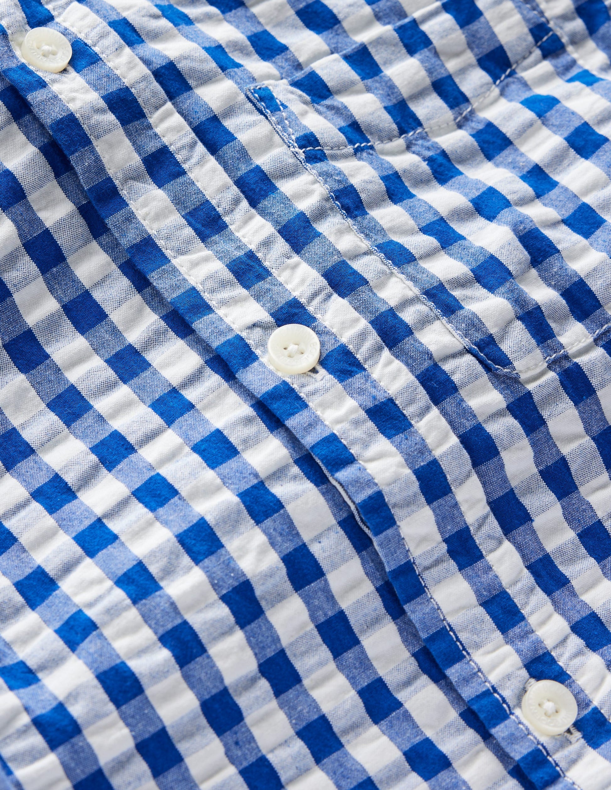 Baumwollhemd-Blau Karo-4