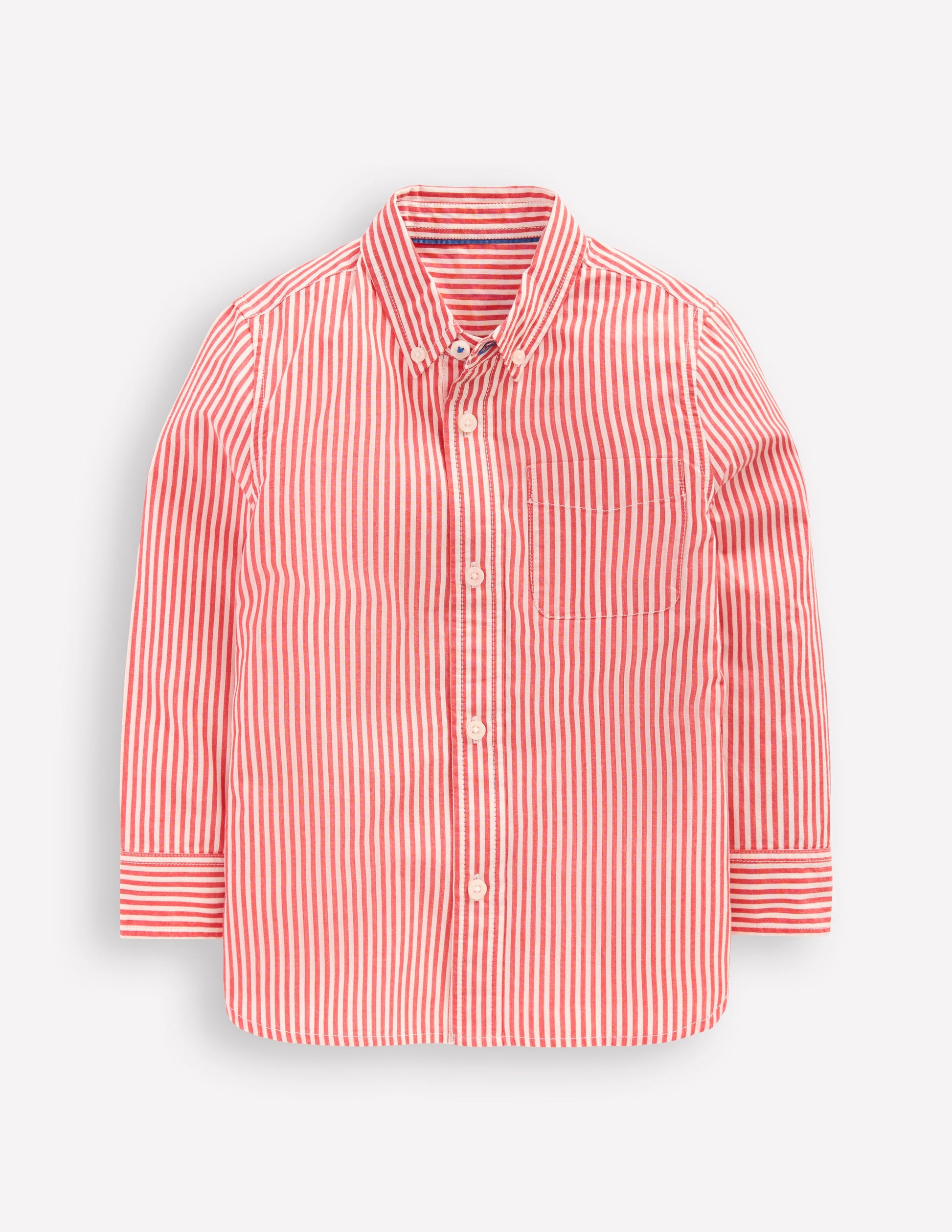 Baumwollhemd-Rot, Feine Streifen-4