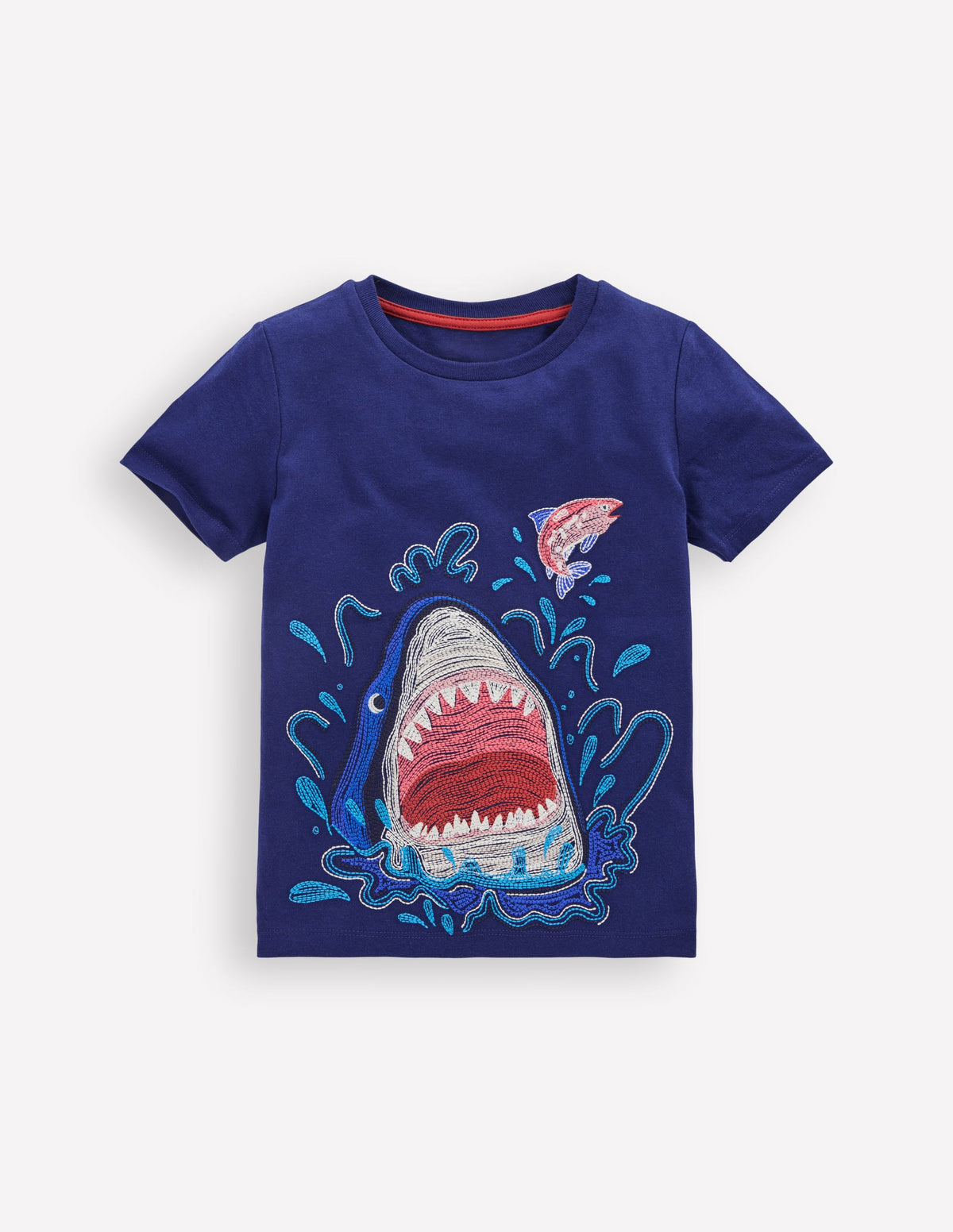 Im Dunkeln leuchtendes T-Shirt mit Superstitch-Dunkelblau, Hai - Image 1