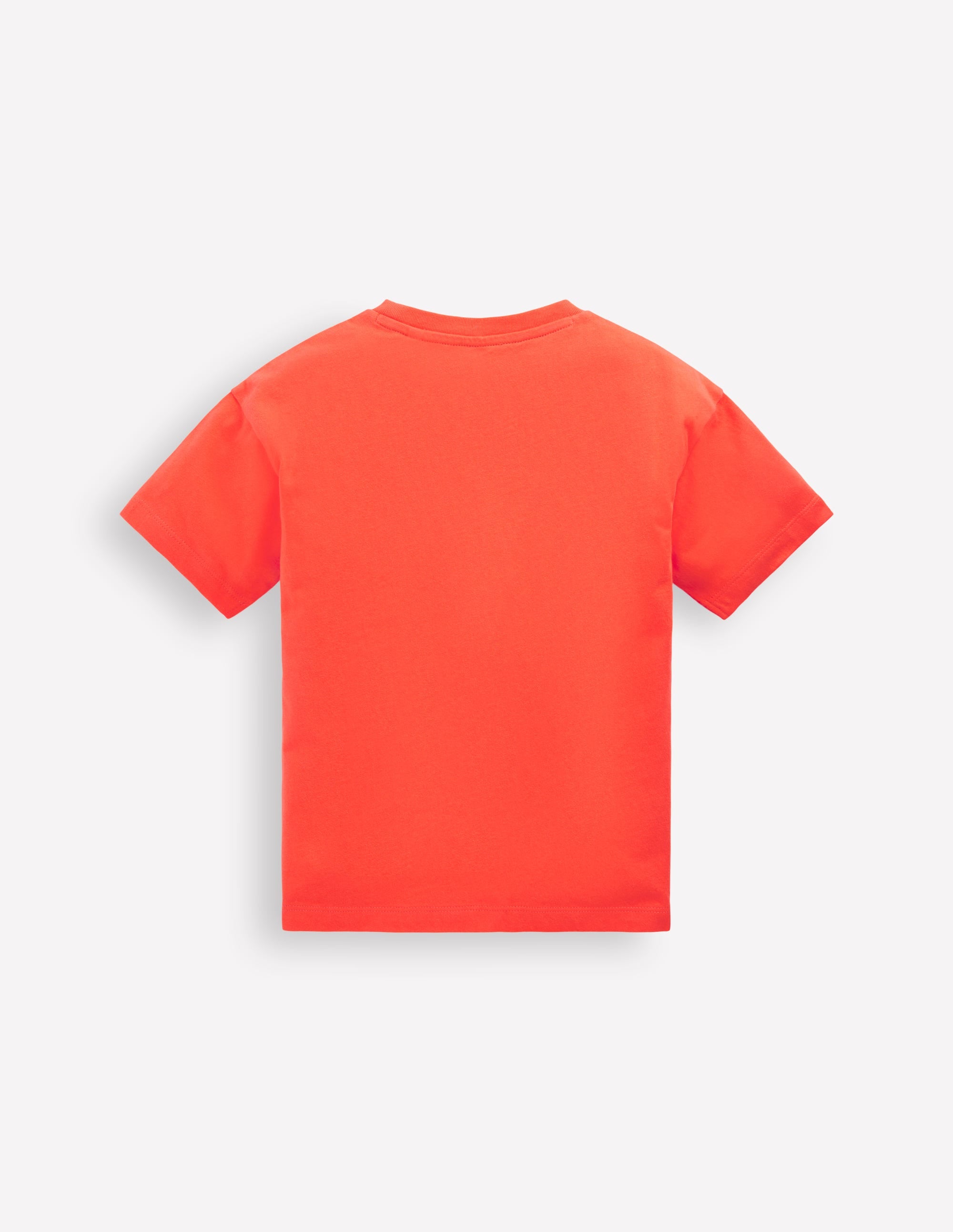 Short Sleeve Badge T-shirt-Coral Orange Dinos - Image 2