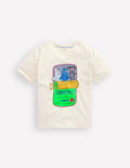 T-shirt graphique décontracté-Motif Sardine Can parchemin