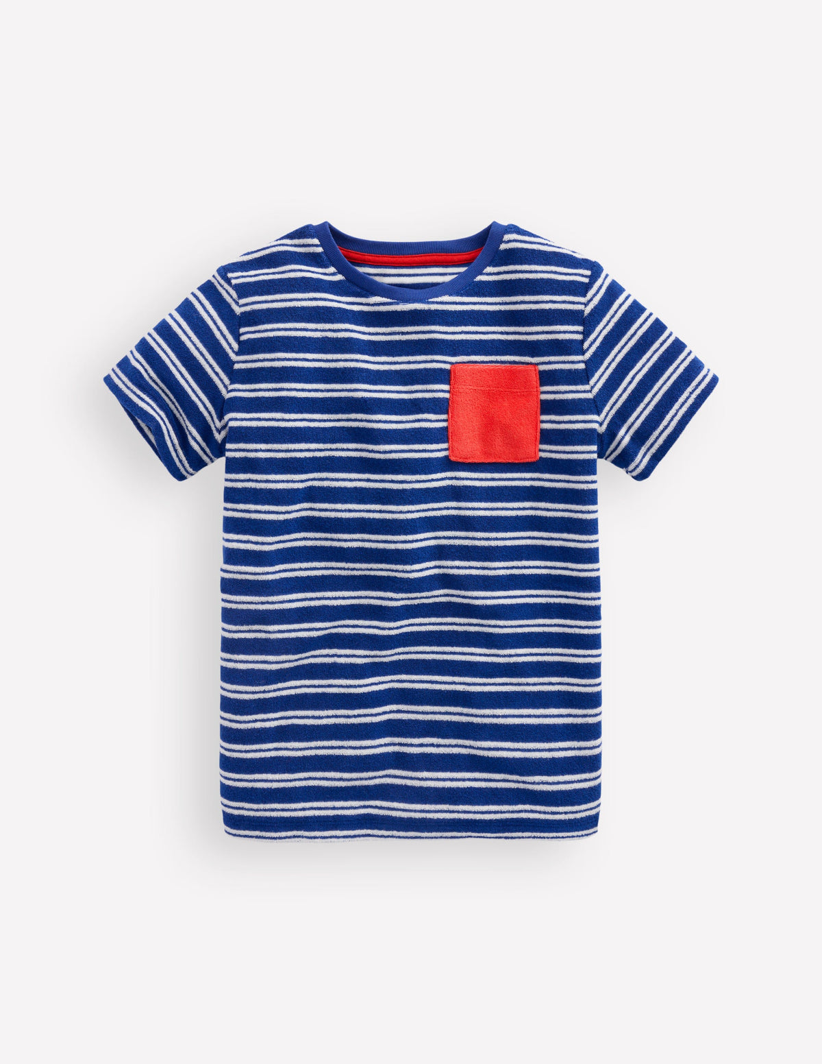 T-shirt en éponge à manches courtes-Bleu saphir/ivoire - Image 1