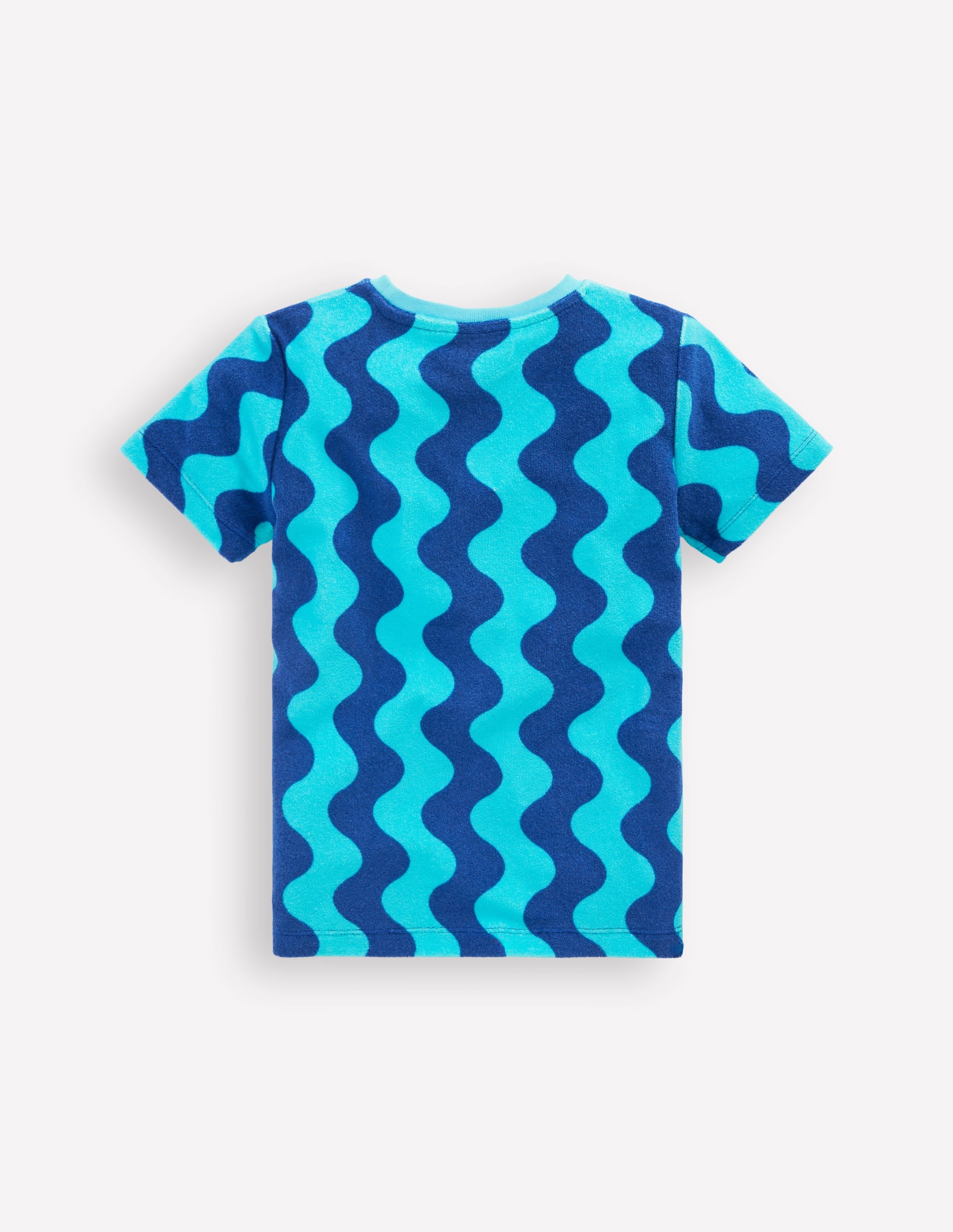 T-Shirt aus Frottee-Blau Wellen - Image 2