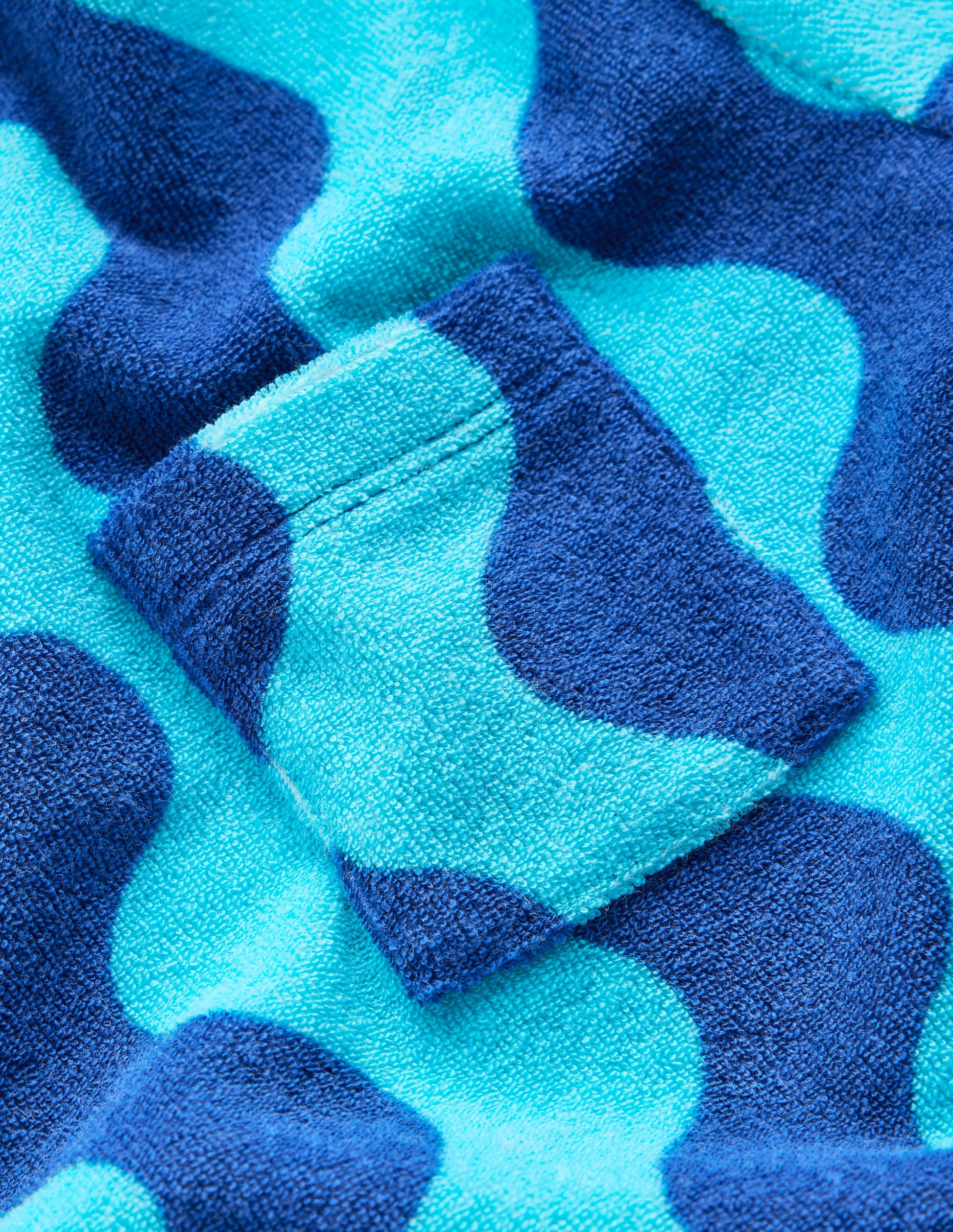 T-Shirt aus Frottee-Blau Wellen-3