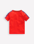 Raglan-T-Shirt mit bunten Streifen-ZINNOBERORANGE