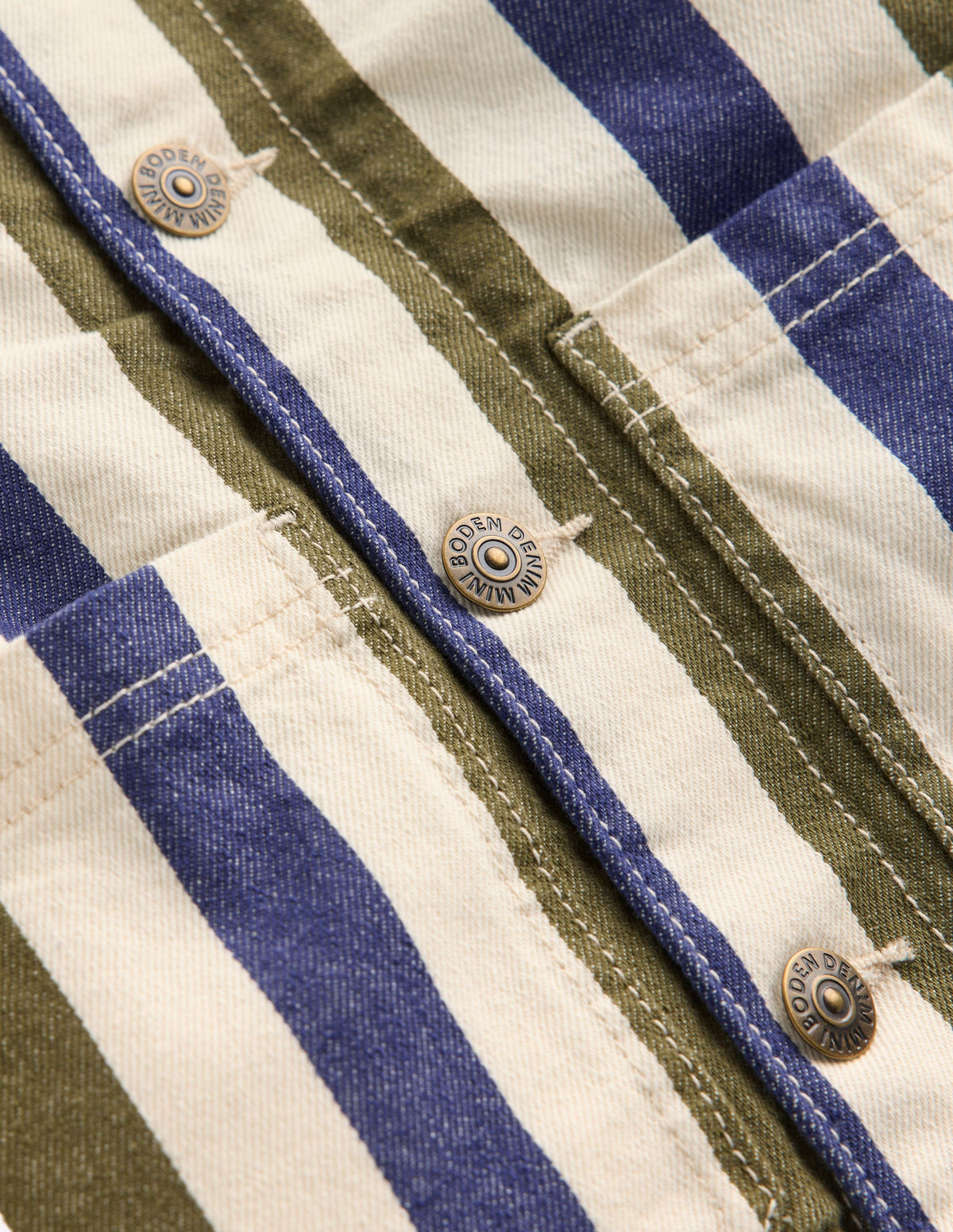 Veste en sergé-Rayé bleu et vert-6