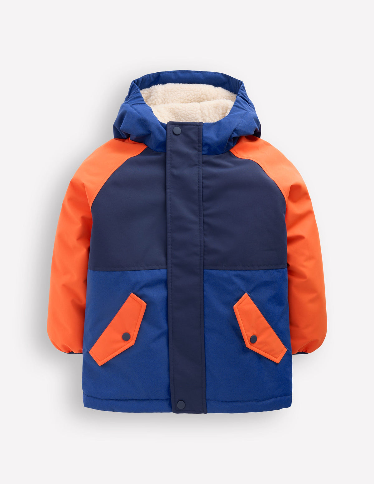 Borg Lined Anorak-Orange Colour Block - Image 4