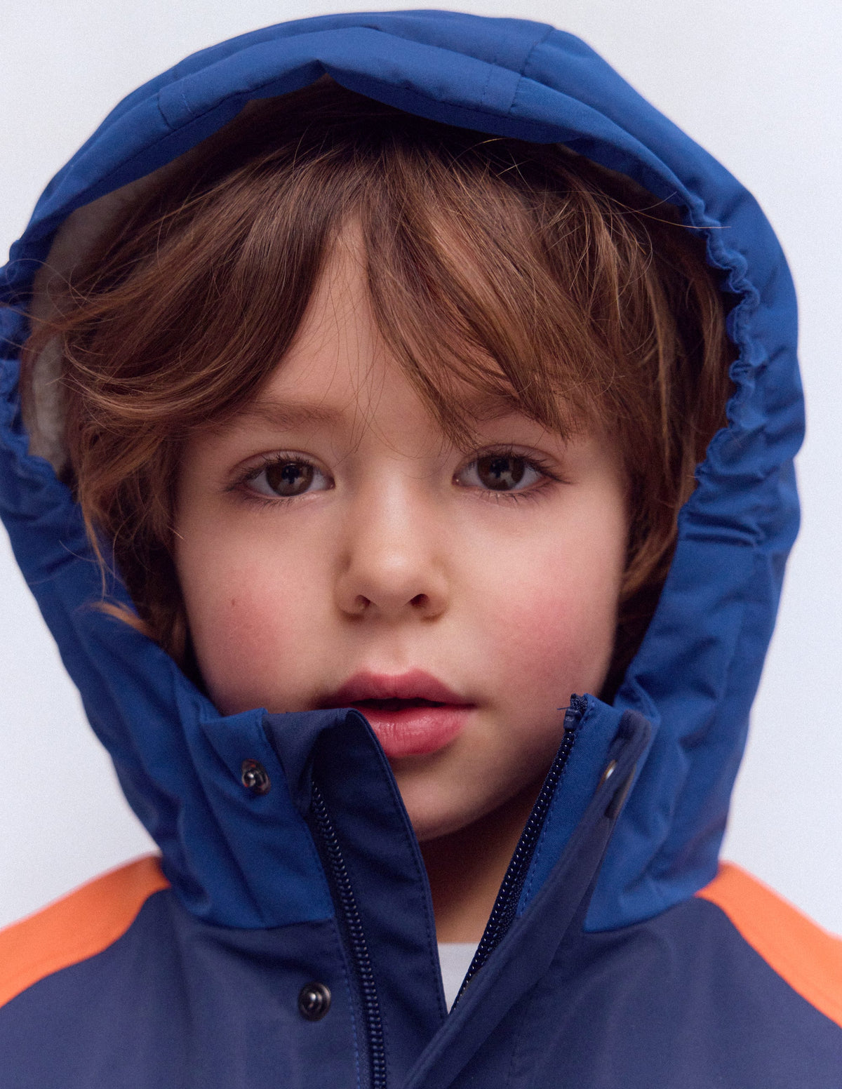 Borg Lined Anorak-Orange Colour Block-2